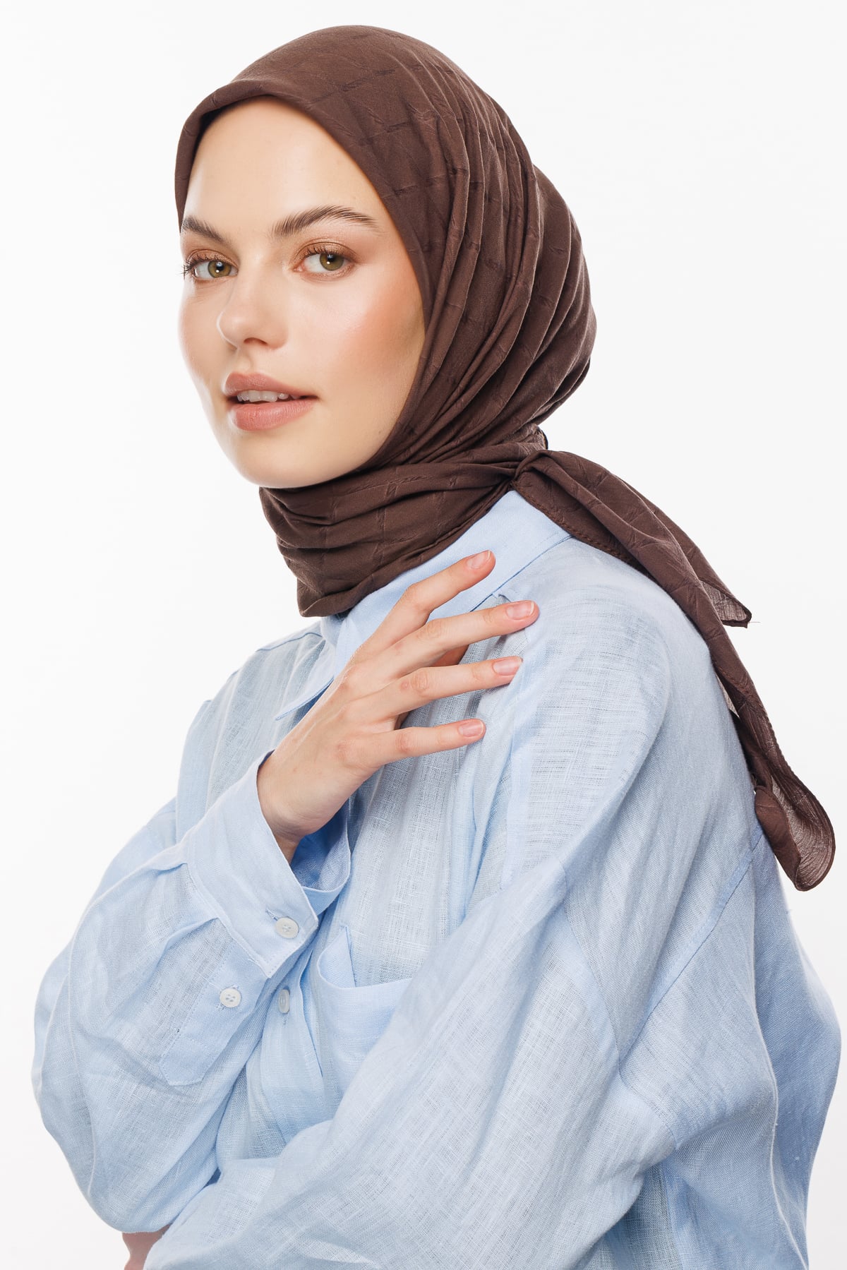 Bamboo Jacquard Scarf - Chocolate
