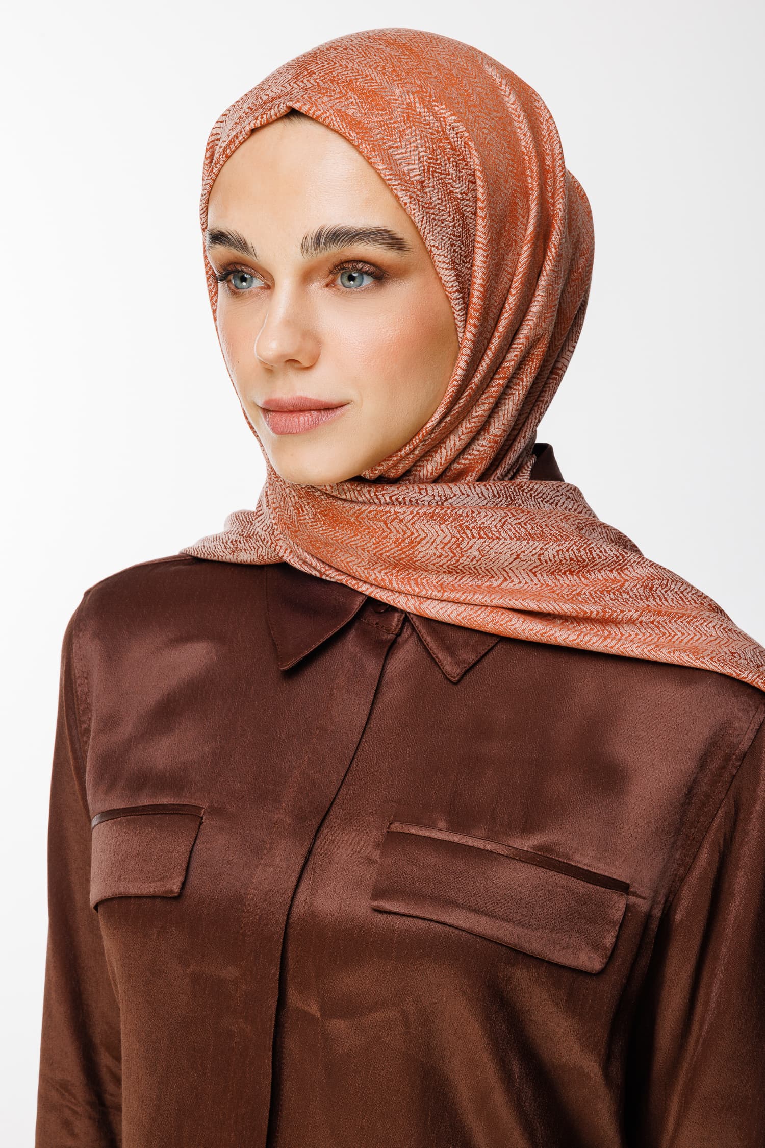 Toptan Sahra Desen Çift Taraflı Şal - Tarçın-Bej