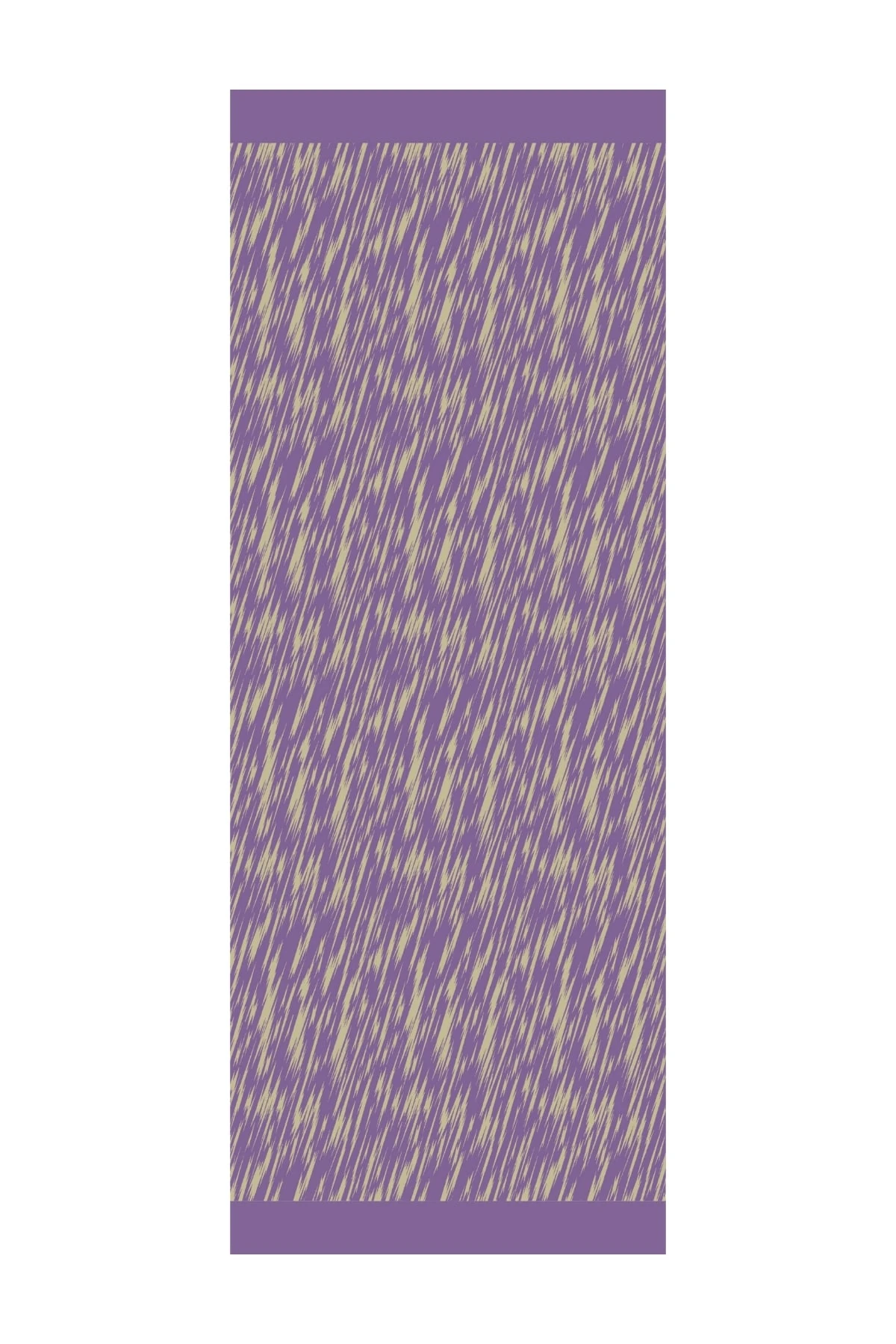 Selis-Pattern Reversible Shawl - Olive-Purple