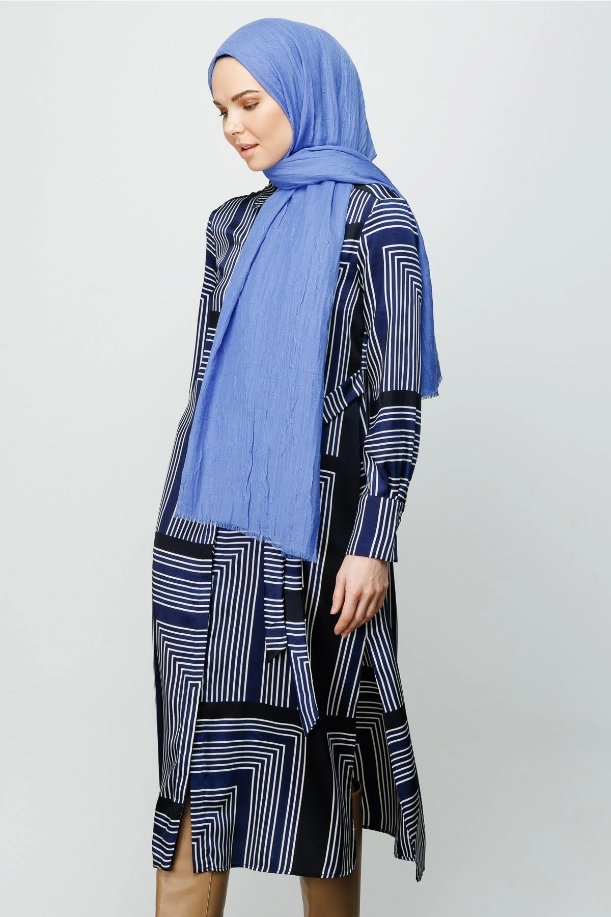 Toptan Bambu Şal - Mavi