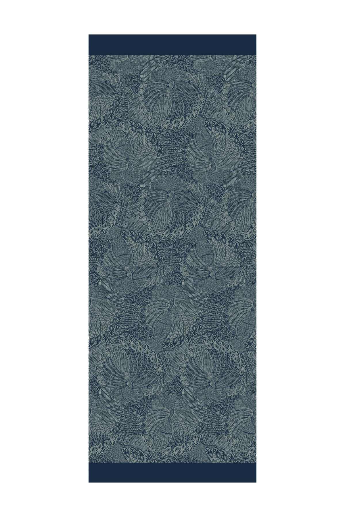 Toptan Mayra Desen Çift Taraflı Şal - Lacivert-Su Yeşili