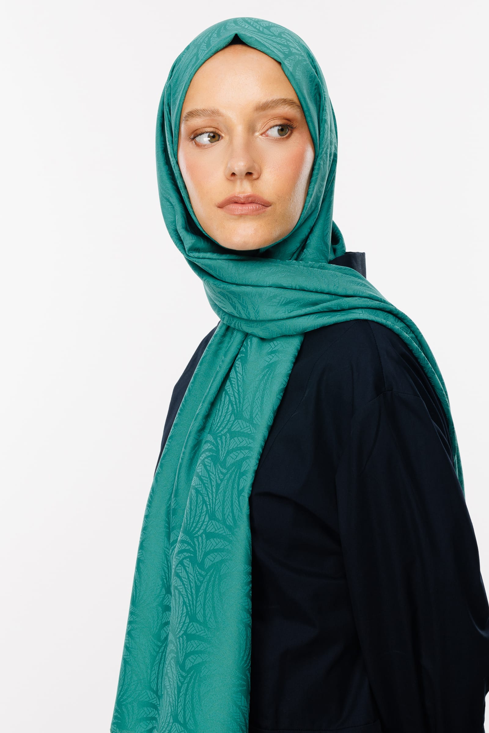 Toptan Artemis Desen İpeksi Jakar Şal - Mint Yeşili