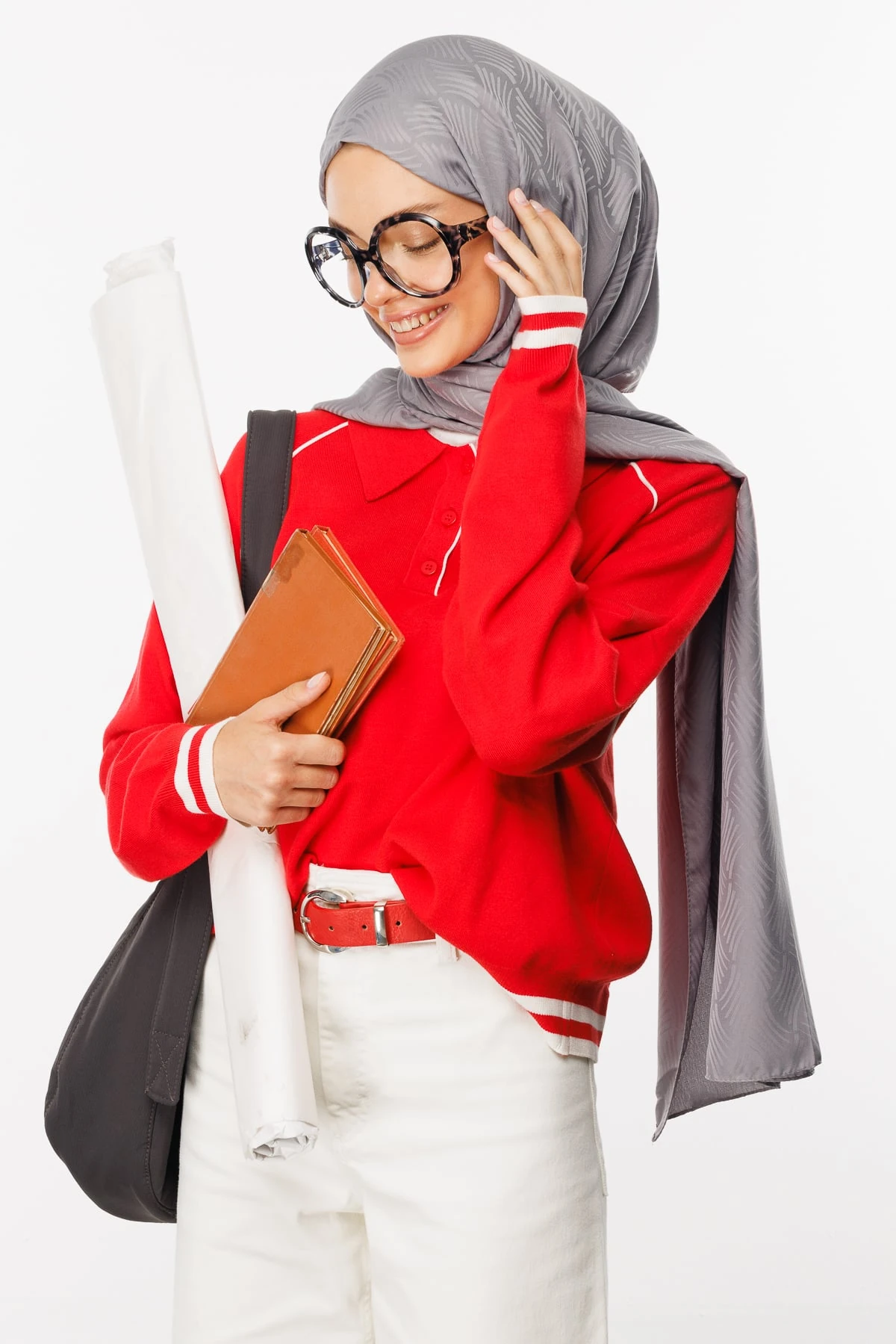 Toptan Aura Desen İpeksi Jakar Şal - Gri