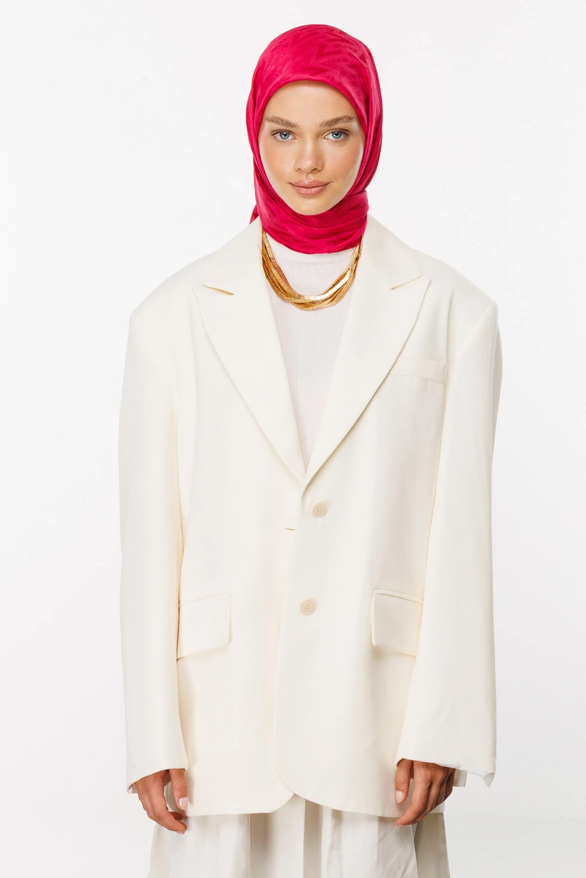 Luxury Jacquard Scarf - Fuchsia