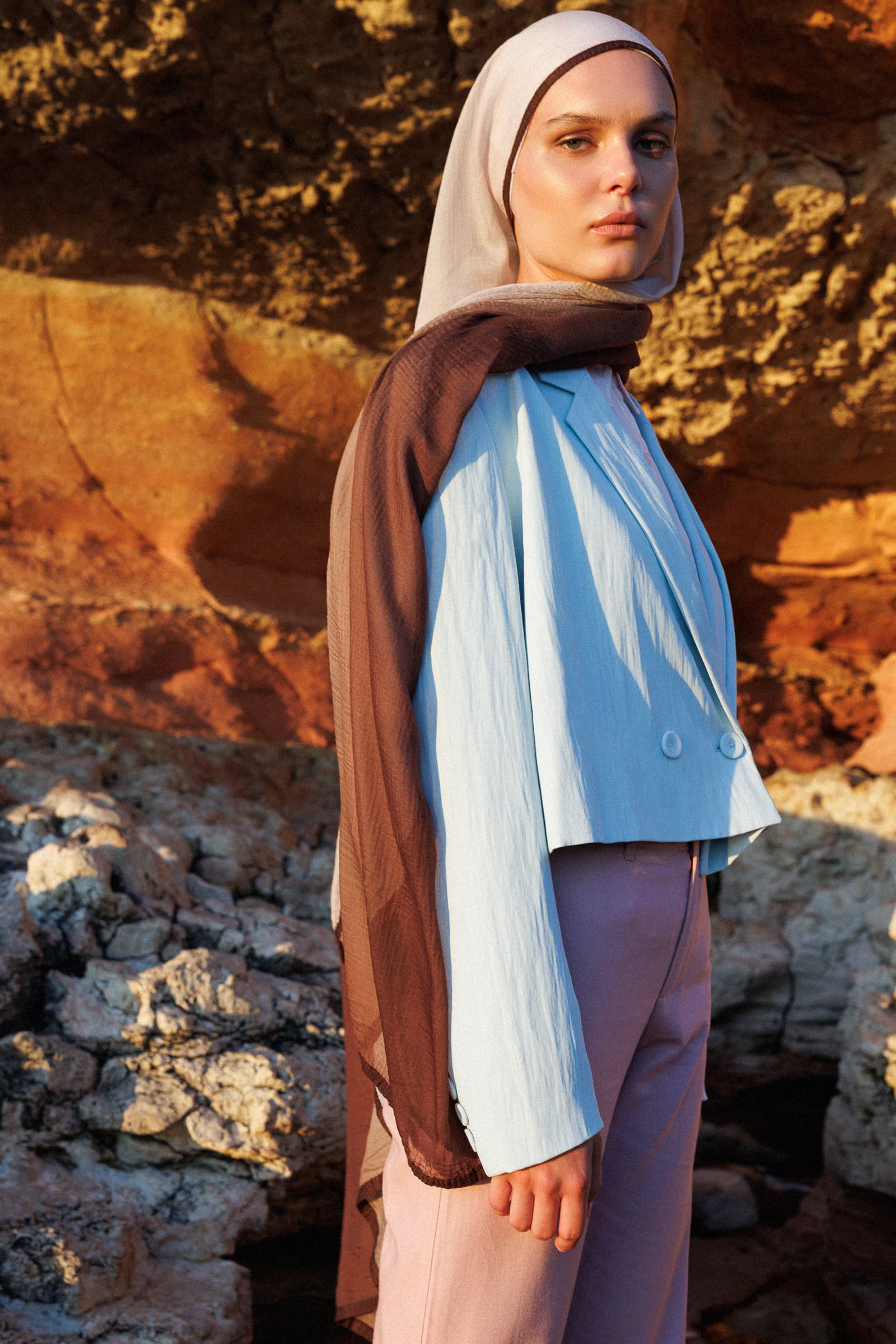 Ombre Muslin Shawl - Bitter Coffee