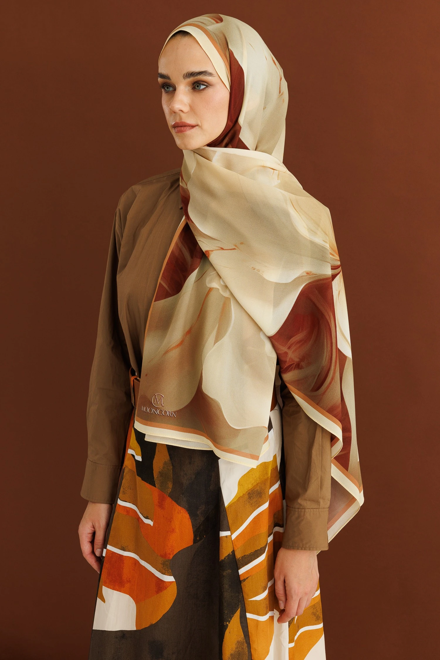 Toptan Pure Desen Hebei İpek Şal - Krem