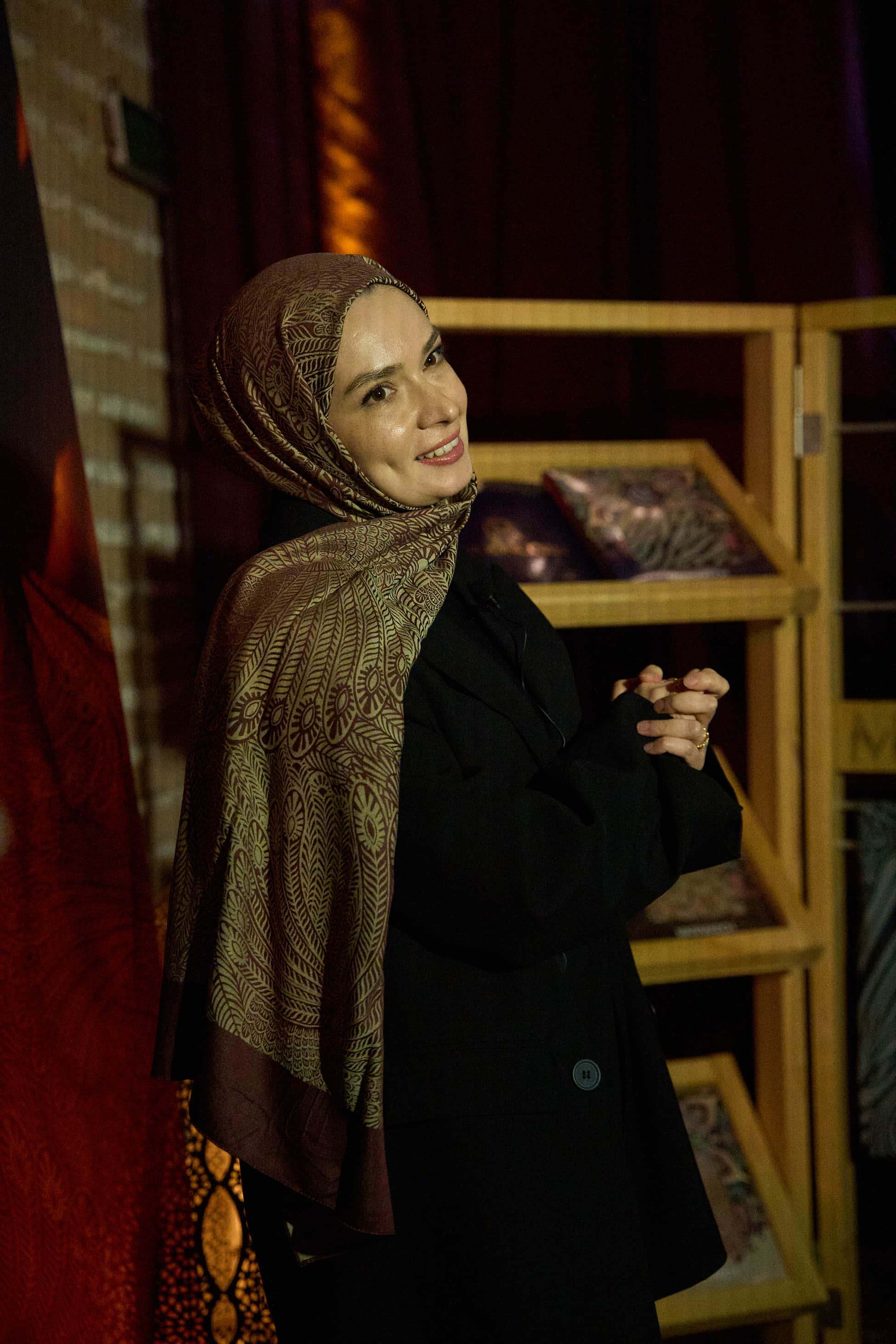 Toptan Mayra Desen Çift Taraflı Şal - Acı Kahve-Somon