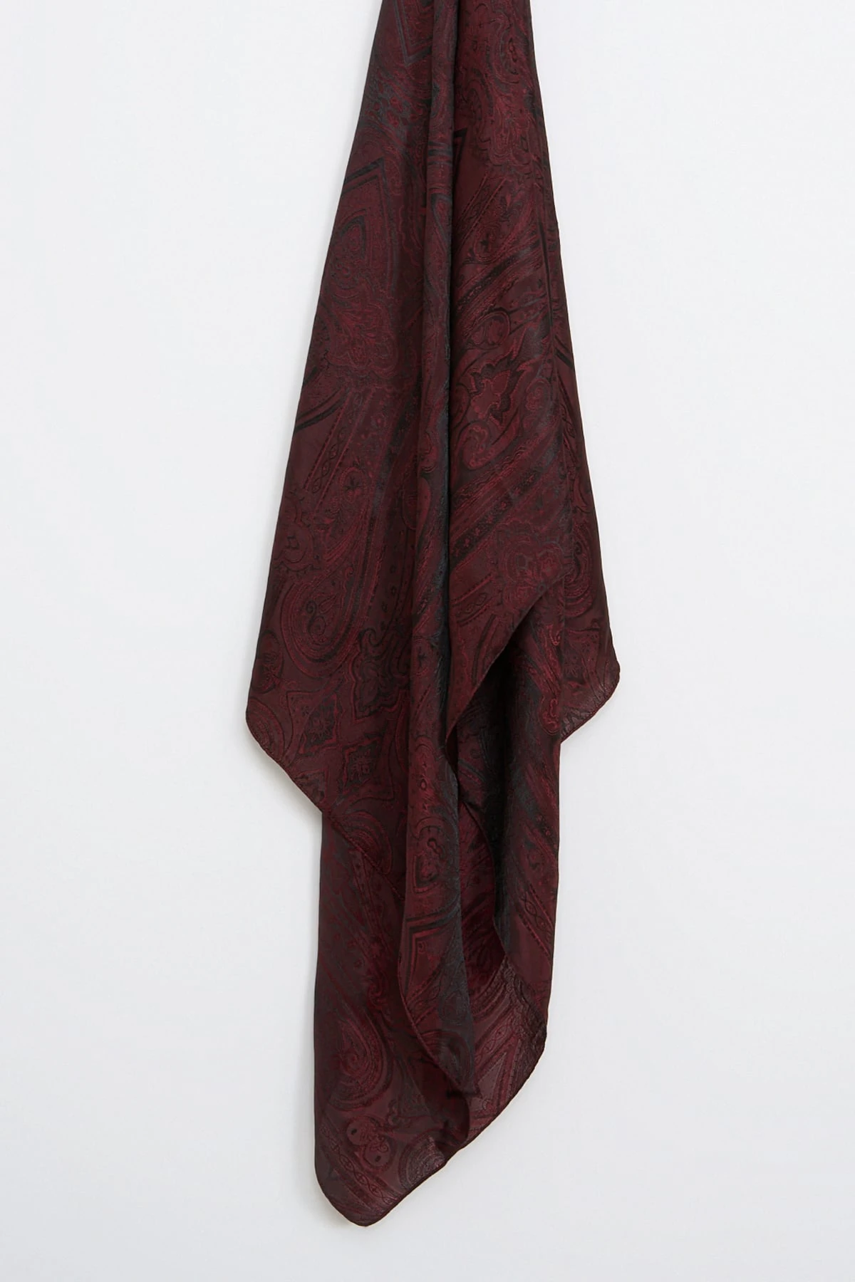 Toptan Liva Desen Shine Line Şal - Siyah-Bordo