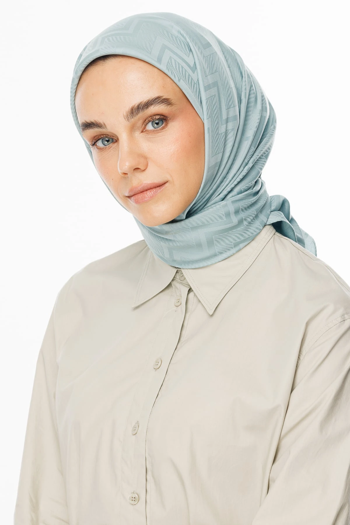 Viora Pattern Silky Jacquard Scarf - Cagla