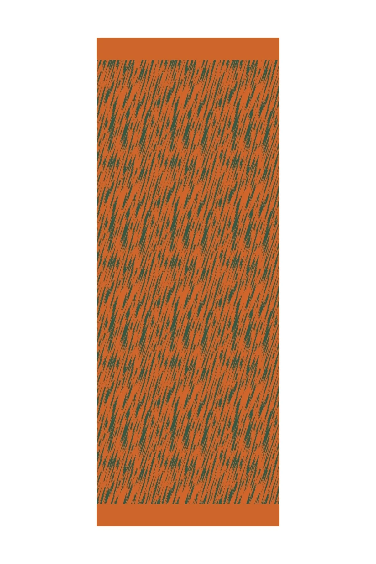 Selis-Pattern Reversible Shawl - Cinnamon-Emerald