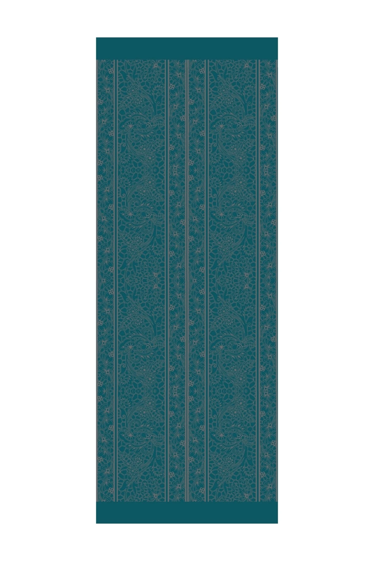 Toptan Lavin Desen Çift Taraflı Şal - Koyu Gri-Zümrüt