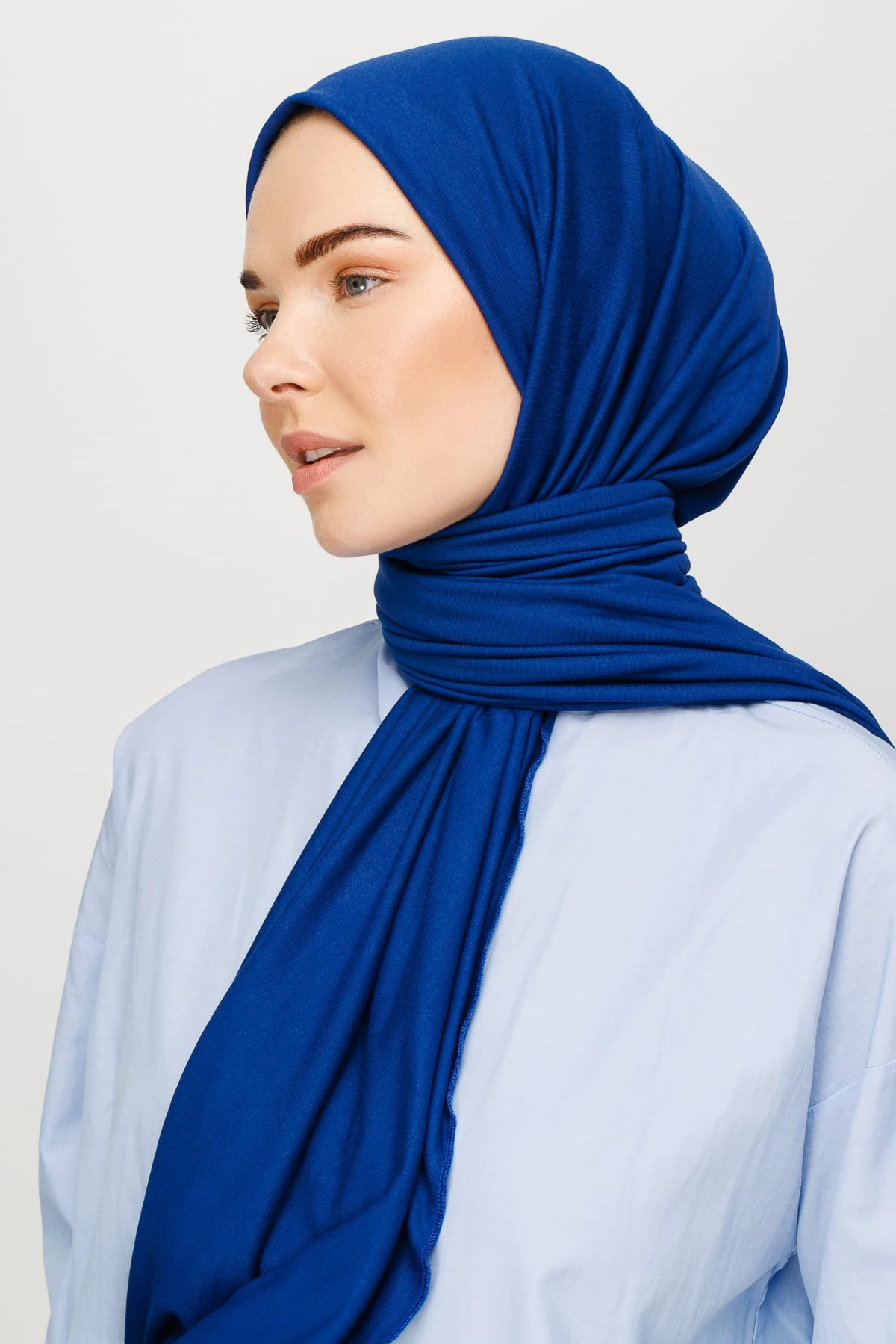 Toptan Penye Şal - Saks Mavi