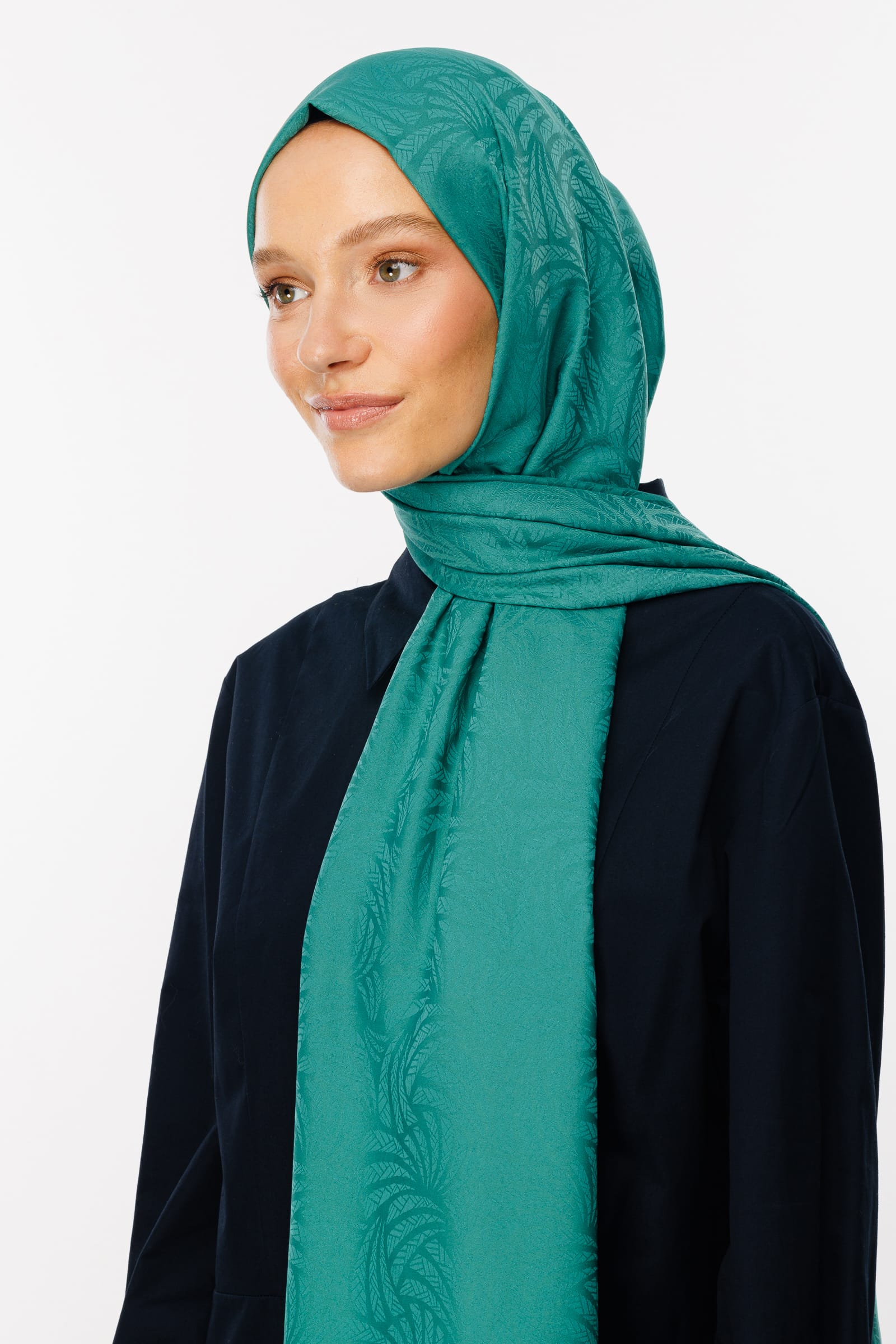 Artemis Pattern Silk Jacquard Shawl - Mint Green