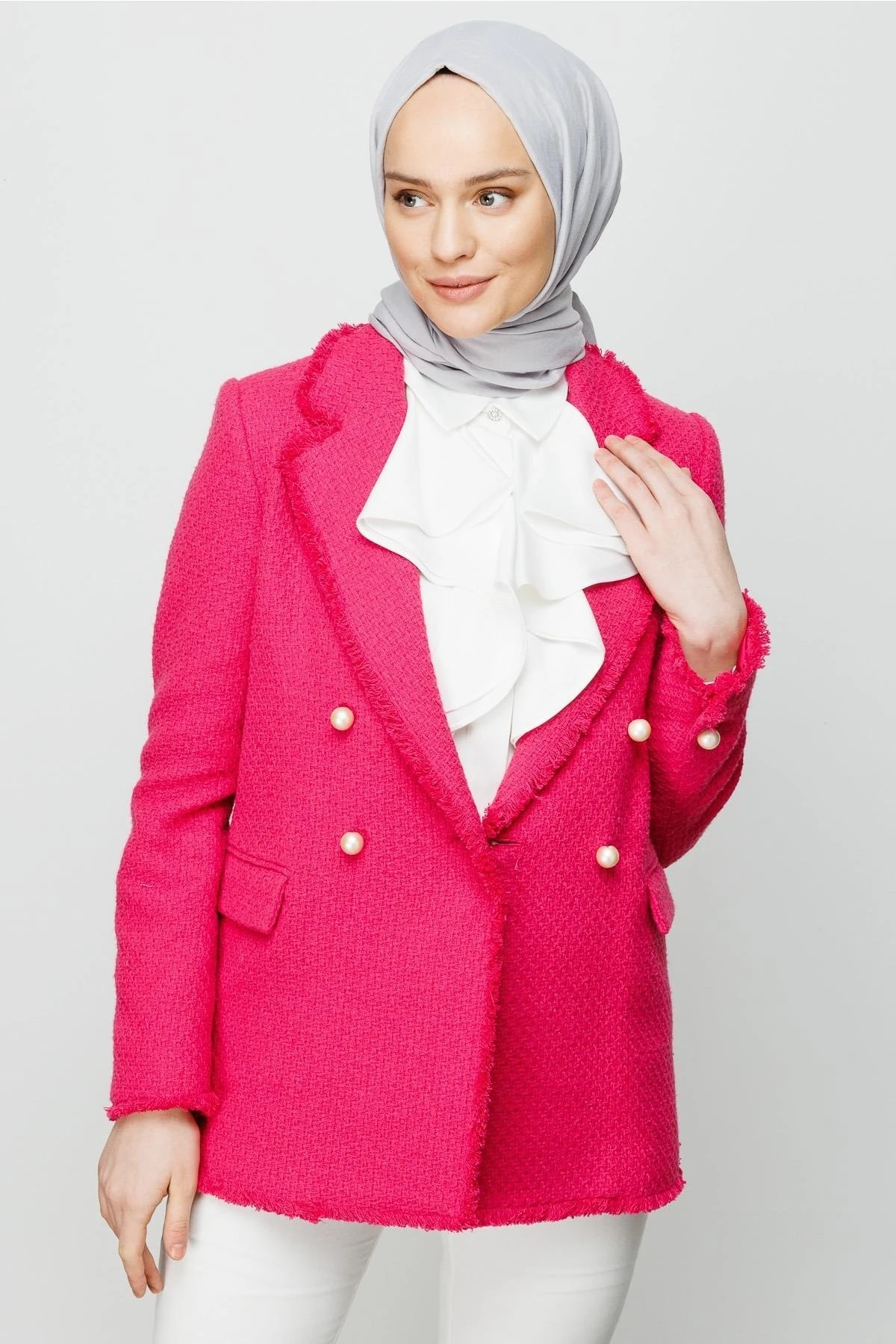 Cotton Crinkle Shawl - Silver