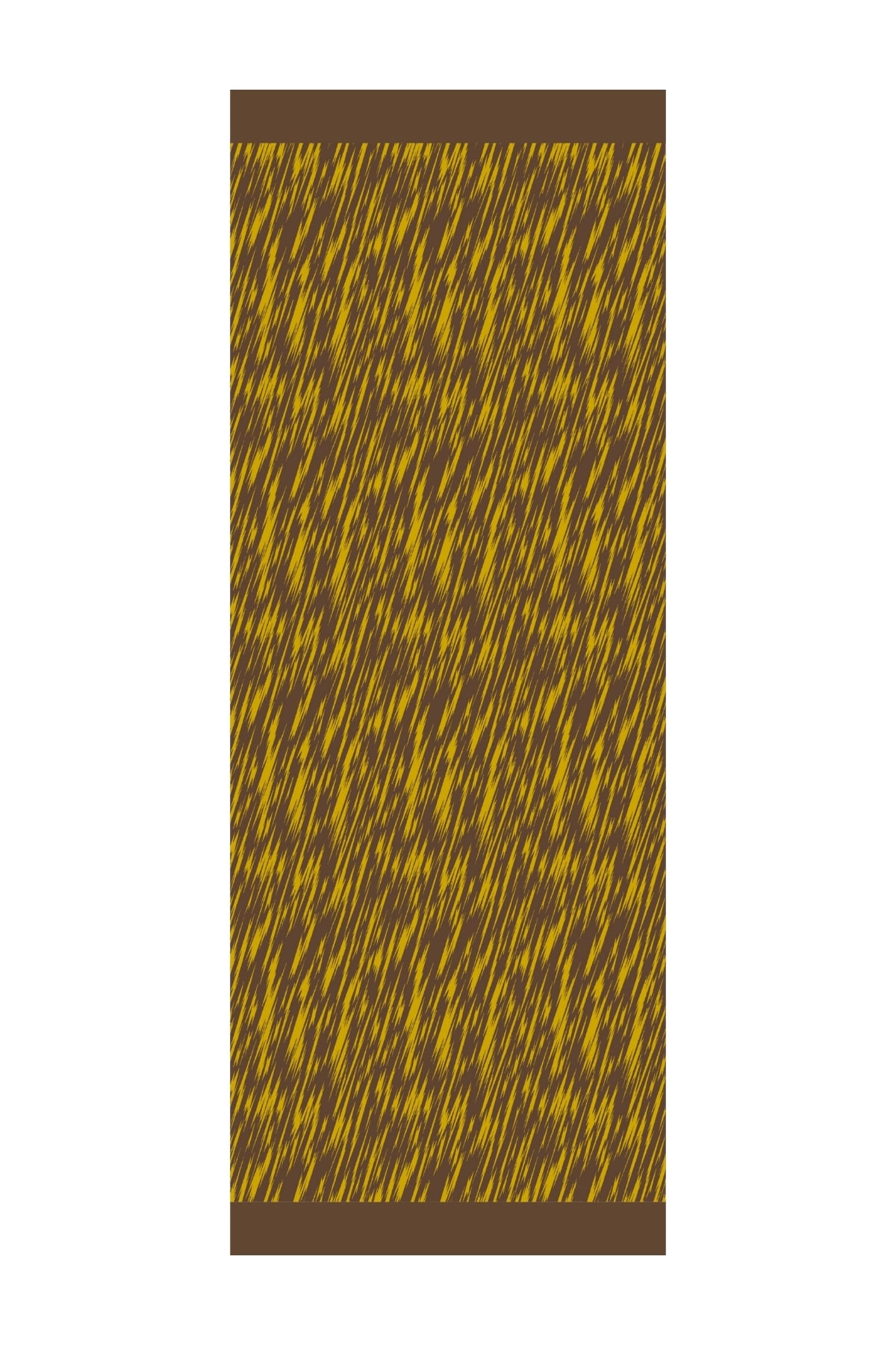 Toptan Selis Desen Çift Taraflı Şal - Acı Kahve-Hardal