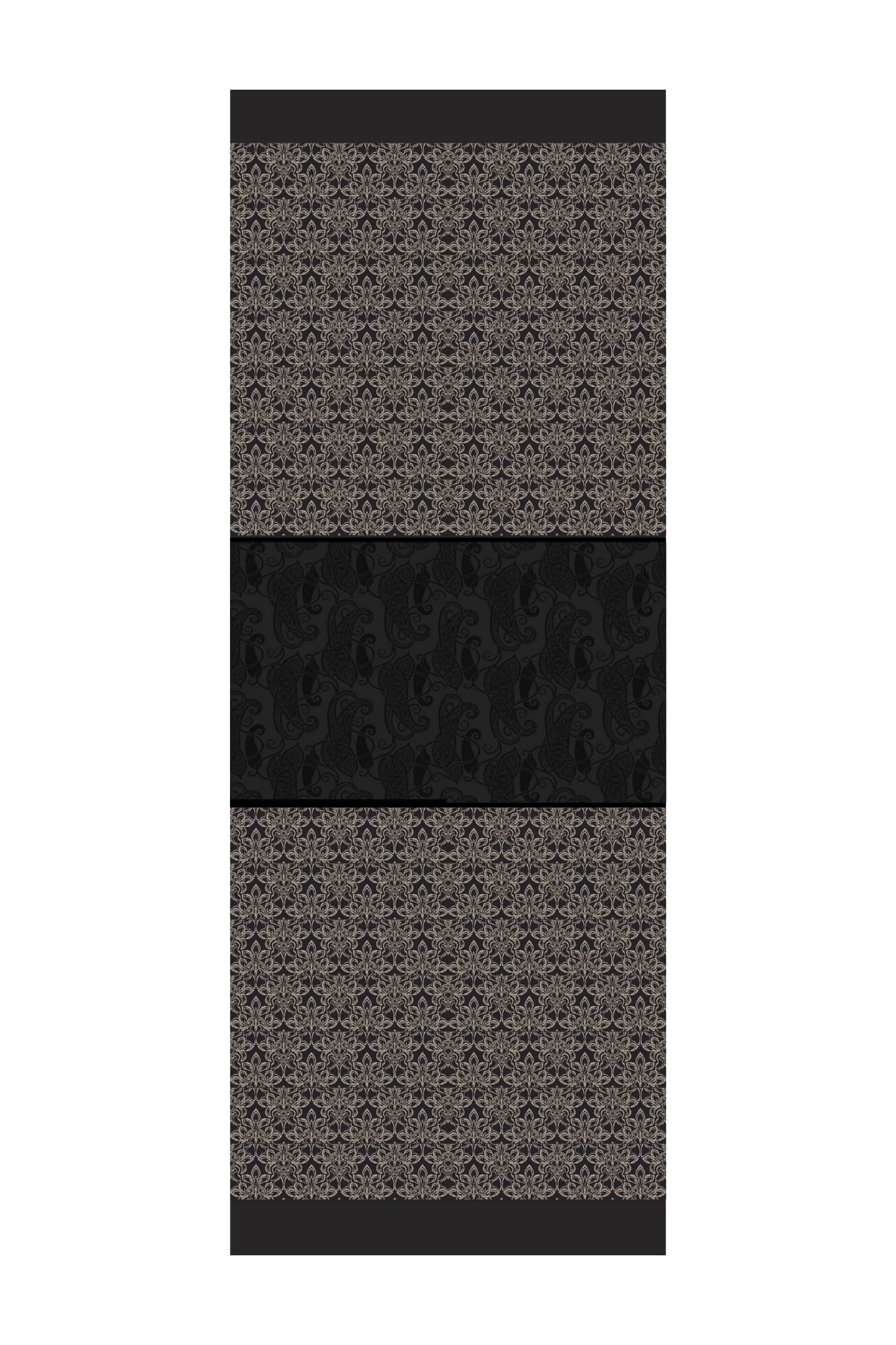 Nora-Pattern Reversible Shawl - Black-Beige