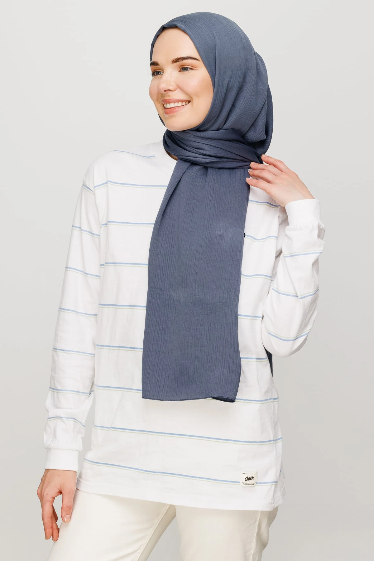 Toptan Krinkıl Medine İpeği Şal - Füme