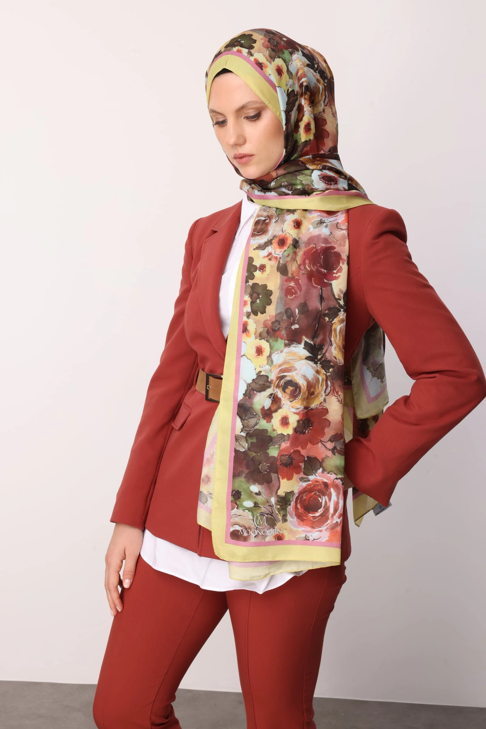 Toptan Vensel Desen Pamuk Şal - Kayısı