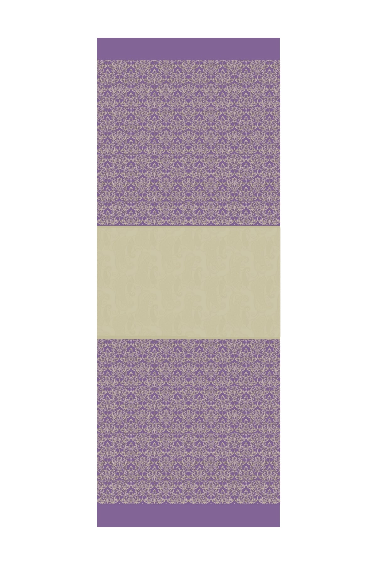 Toptan Nora Desen Çift Taraflı Şal - Zeytin-Mor