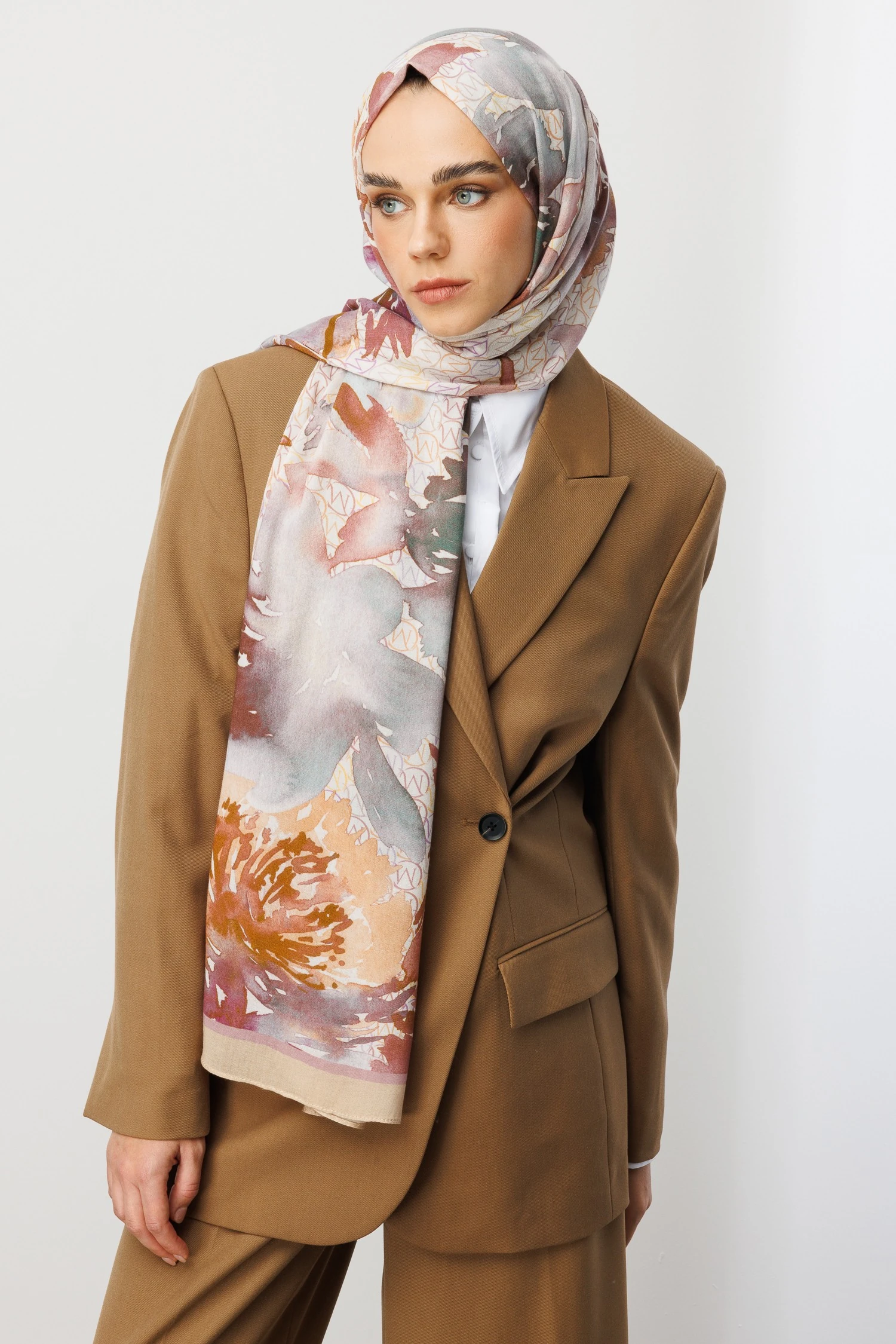 Toptan MC Desen Rami Şal - Vanilya