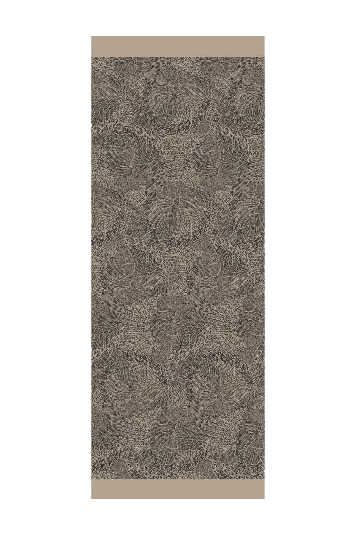 Toptan Mayra Desen Çift Taraflı Şal - Siyah-Bej