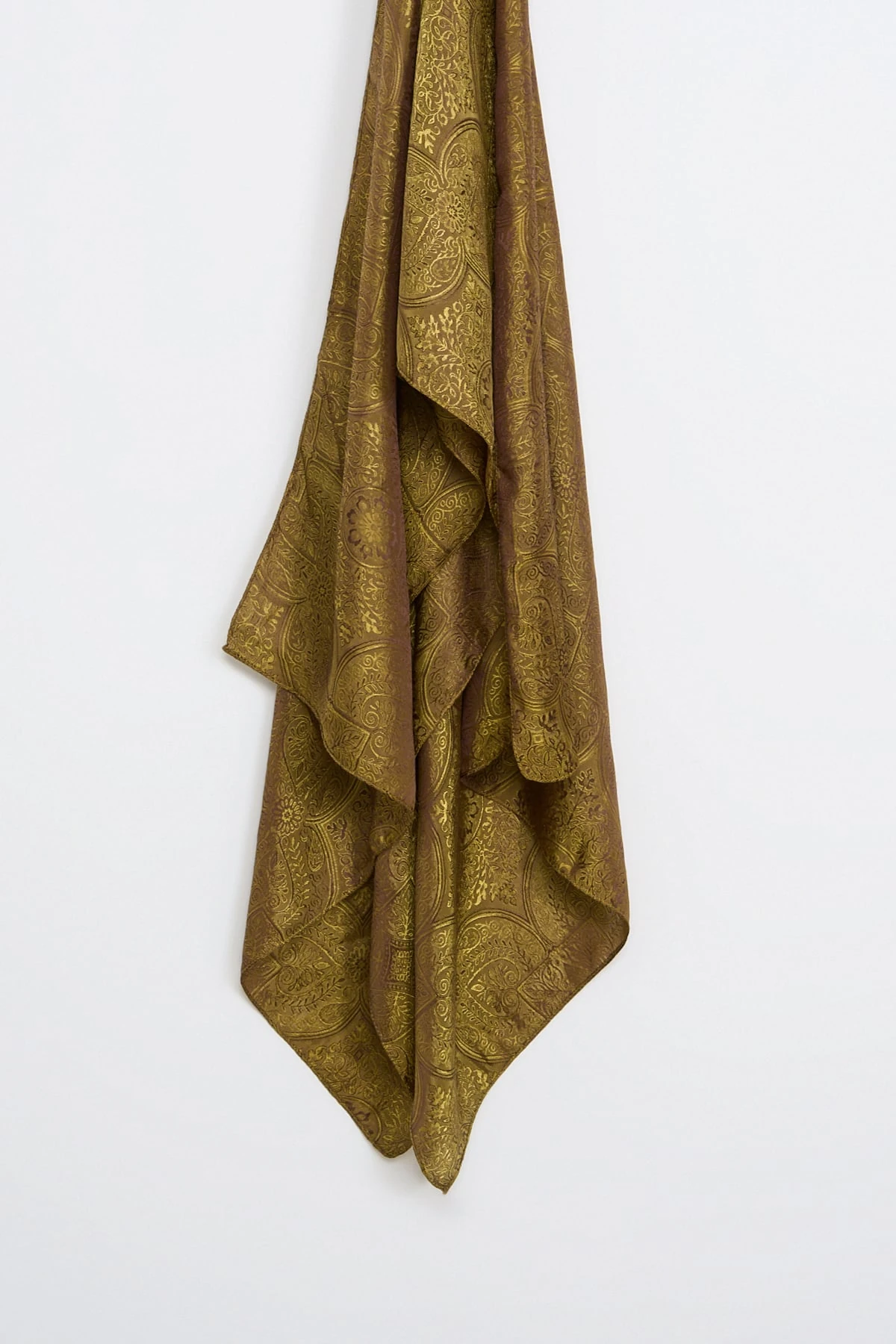 Shline Line Viscose Shawl - Bitter Coffee-Salmon