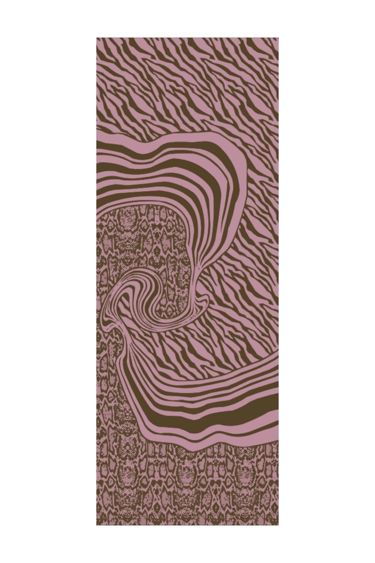 Toptan Riad Desen Çift Taraflı Şal - Koyu Haki-Koyu Gül Kurusu