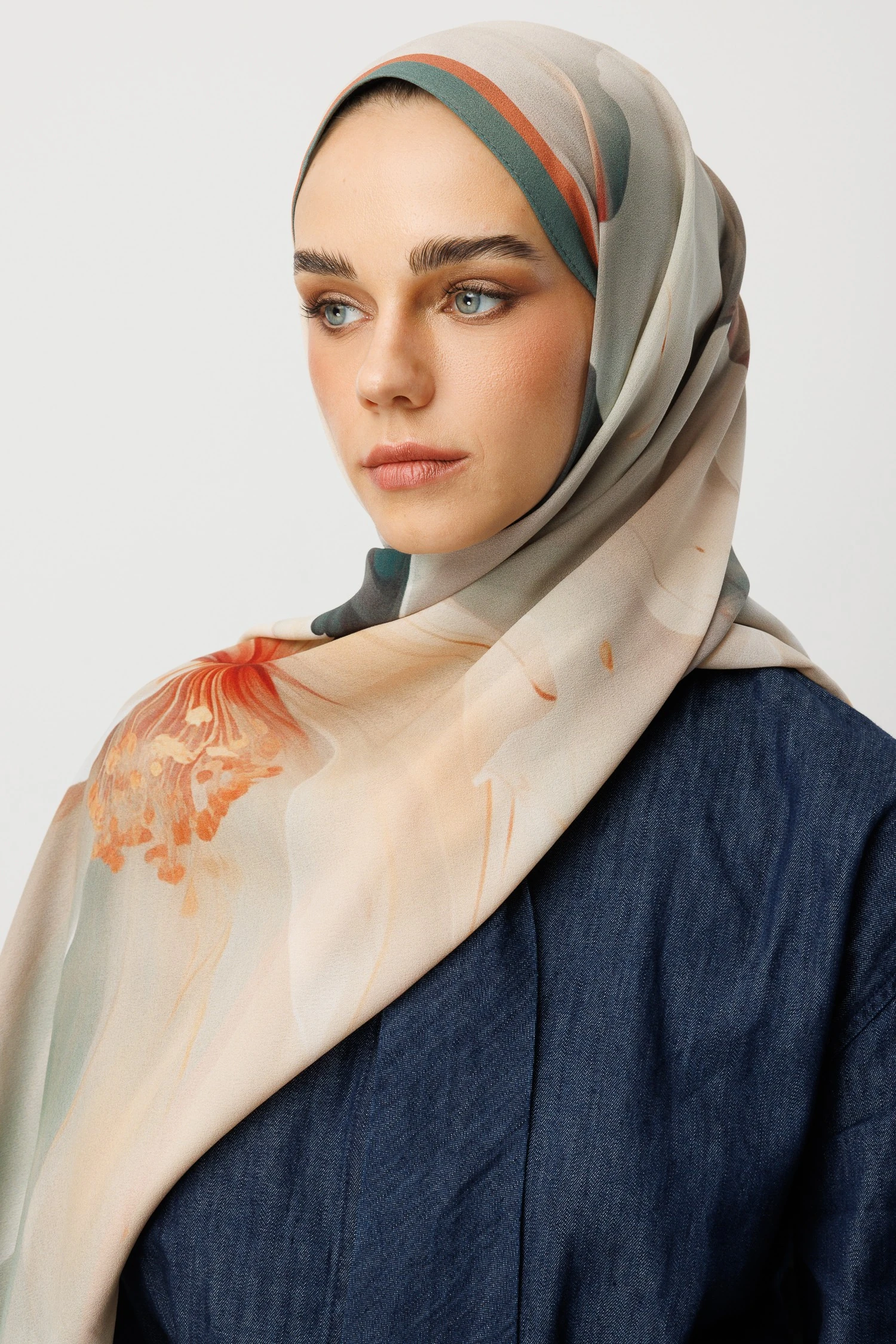 Toptan Pure Desen Hebei İpek Şal - Soft Yeşil