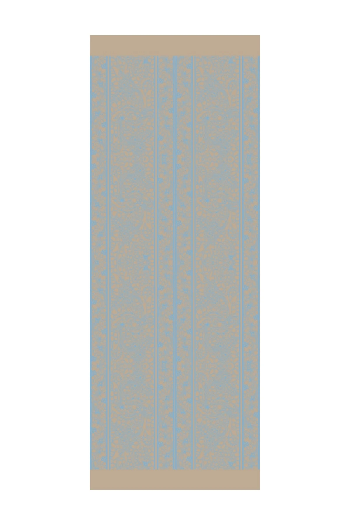 Lavin-Pattern Reversible Shawl - Mink-Turquoise