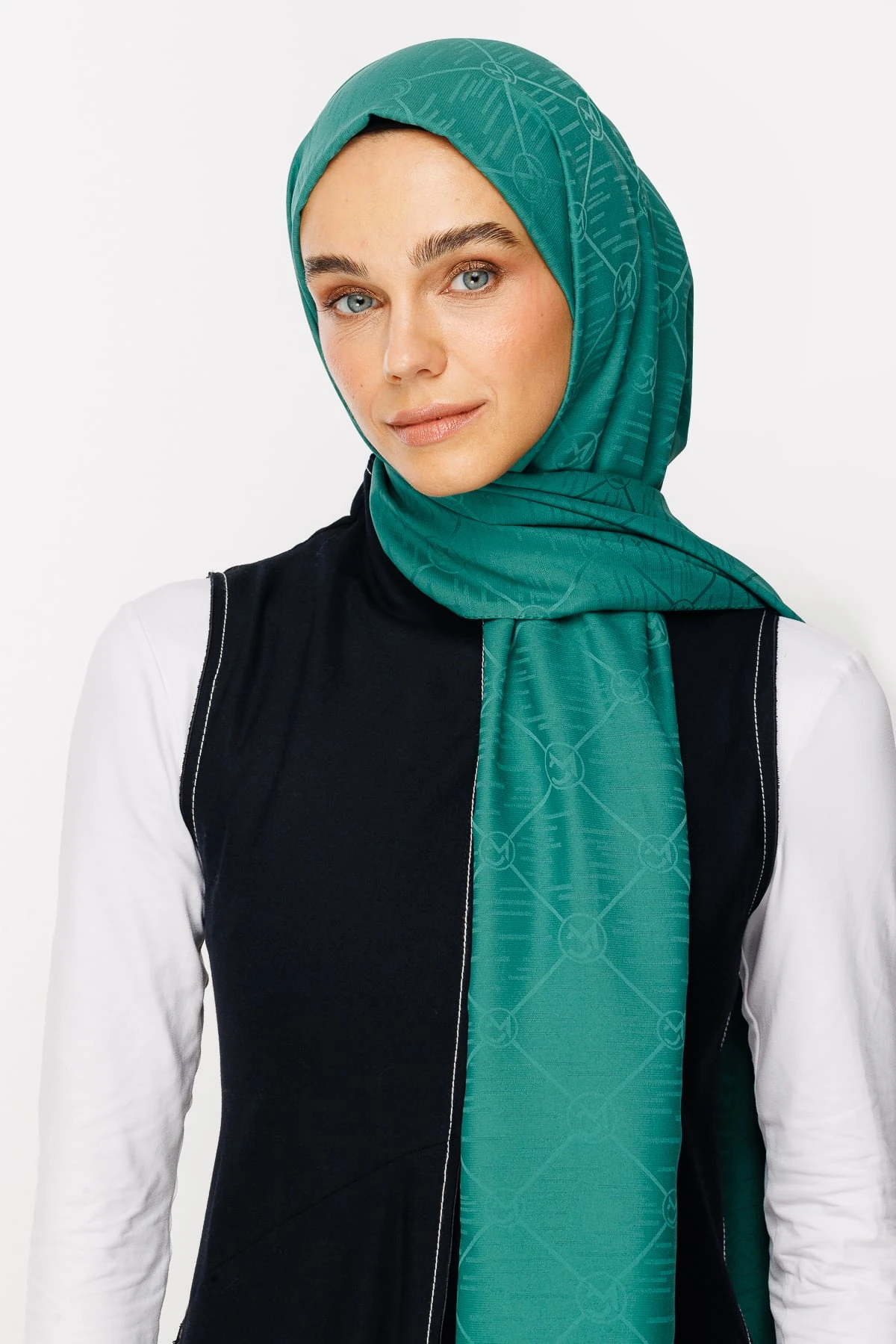 Moon Is Pattern Jacquard Shawl - Mint Green