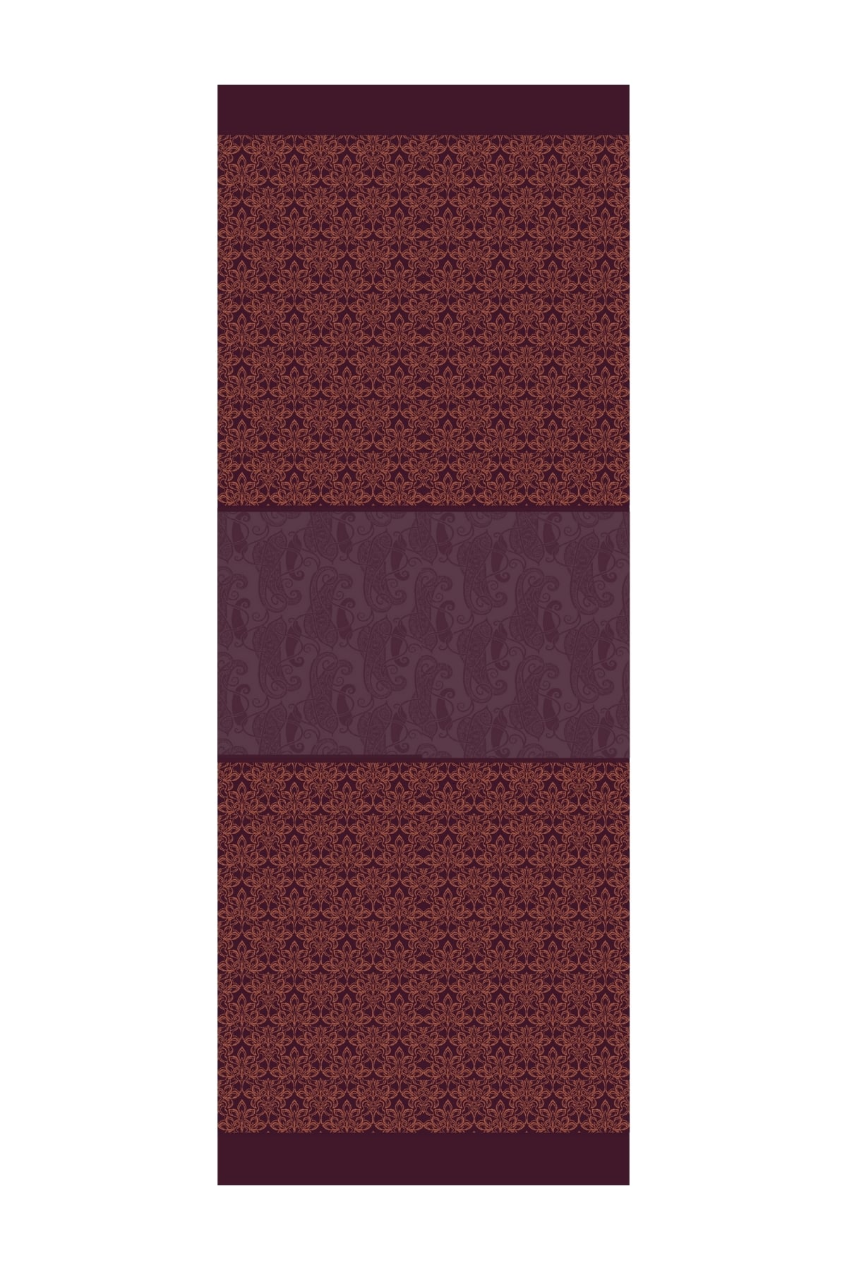 Toptan Nora Desen Çift Taraflı Şal - Mor-Turuncu