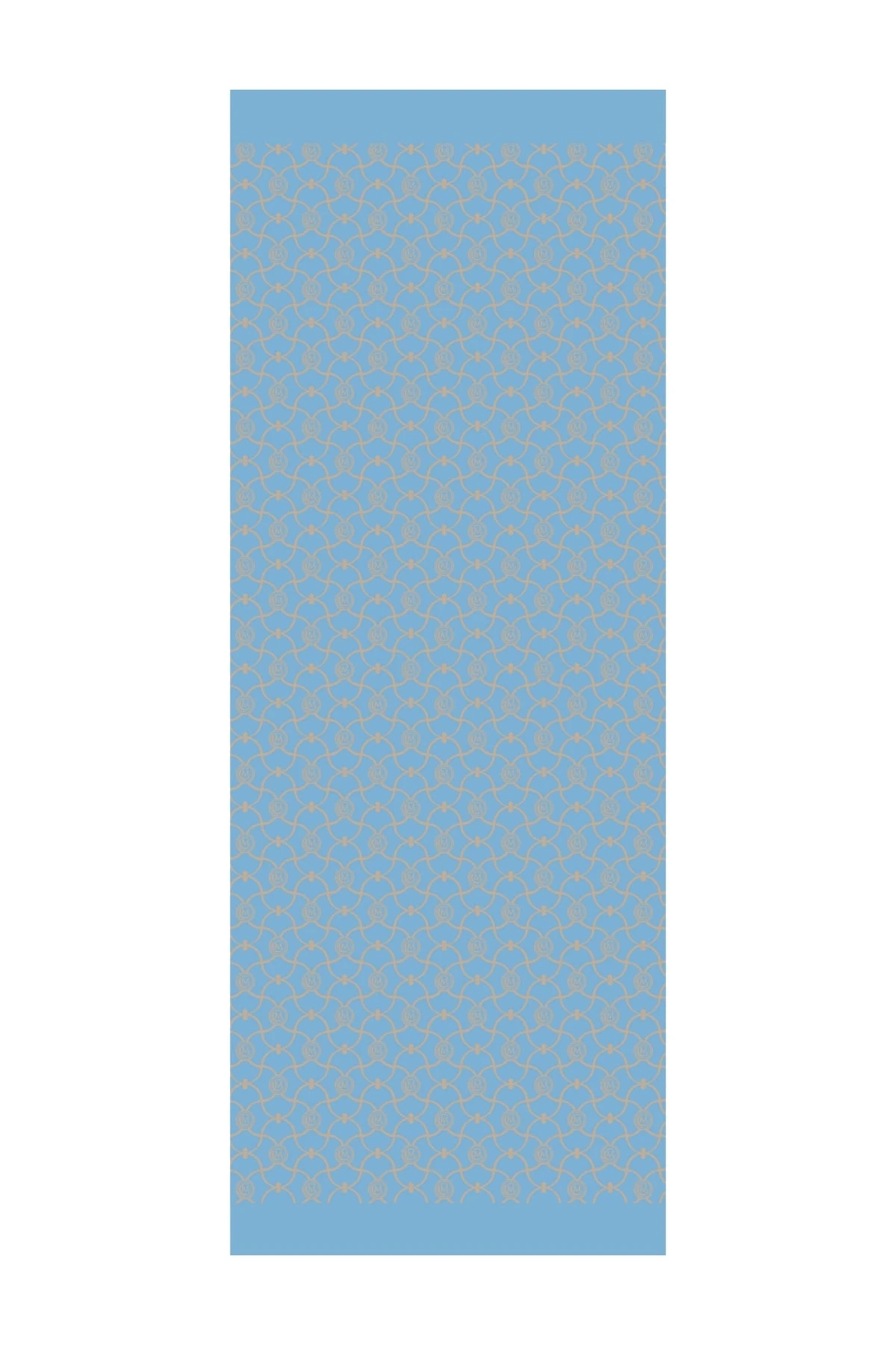 Toptan Marrakech Desen Çift Taraflı Şal - Vizon-Turkuaz