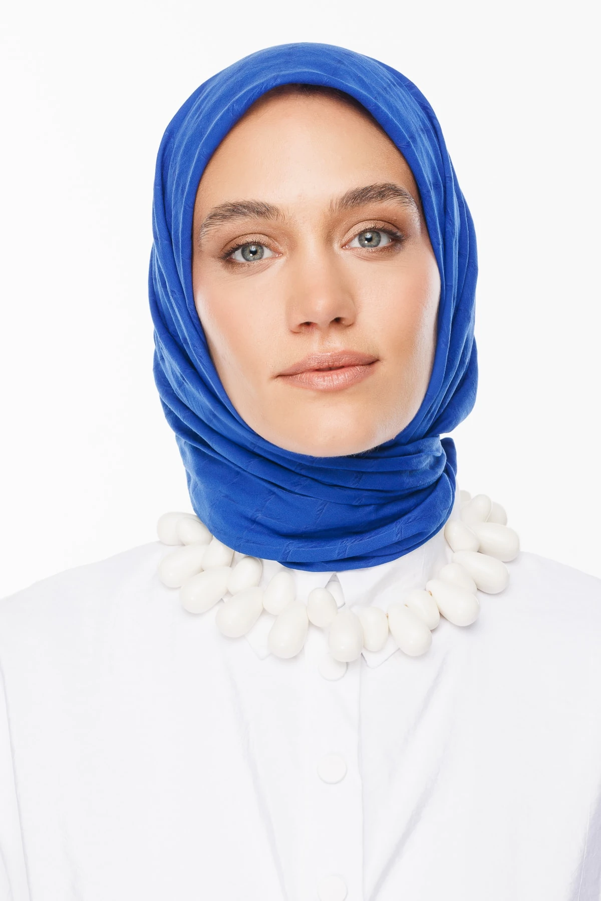 Toptan Bambu Jakar Eşarp - Saks Mavi