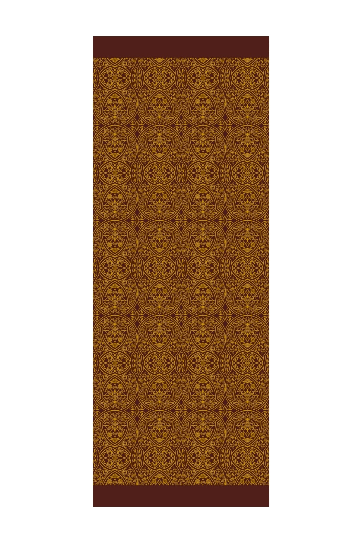 Toptan Morocco Desen Çift Taraflı Şal - Mürdüm-Sarı