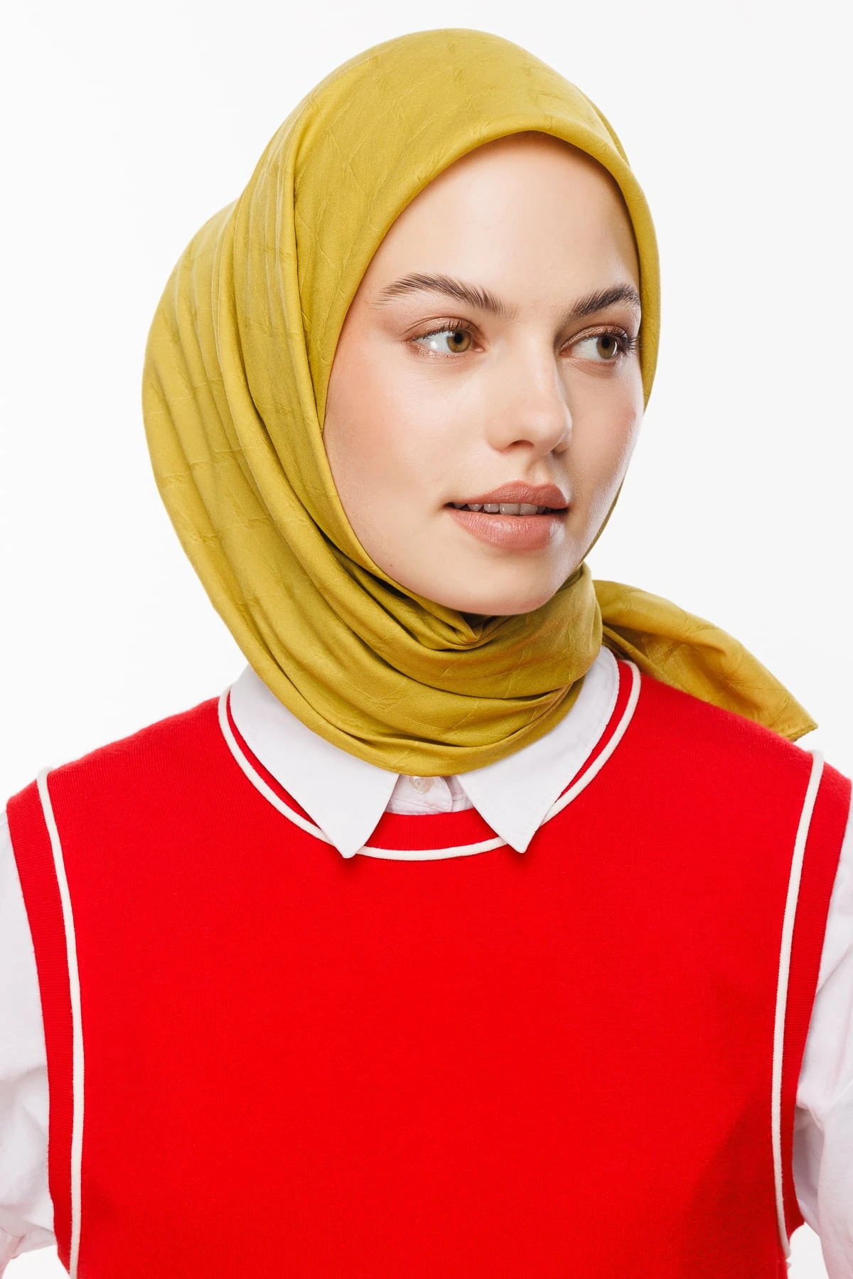 Toptan Bambu Jakar Eşarp - Oliv Yeşili