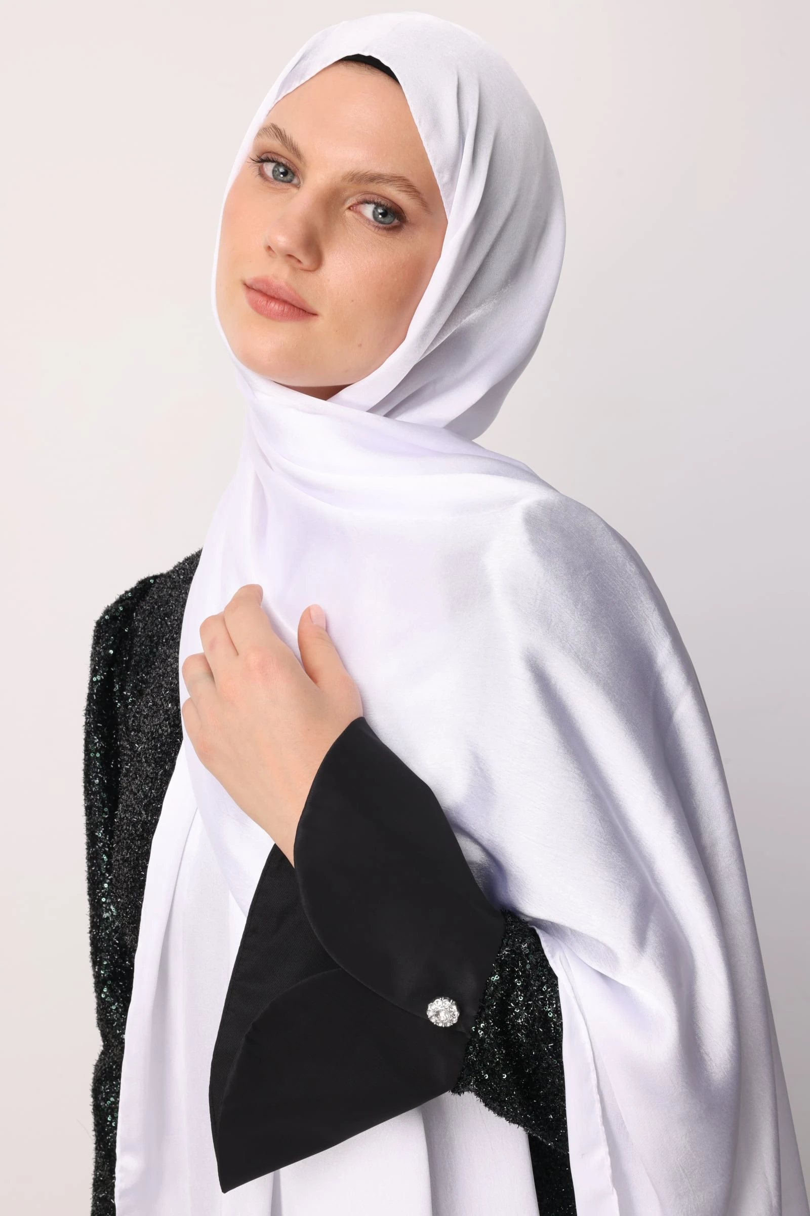 Toptan Diamond Aura Şal - Beyaz