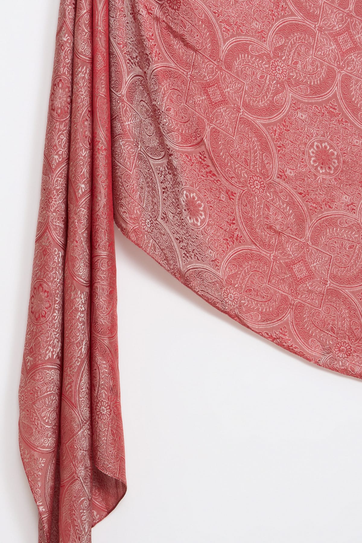 Shline Line Viscose Shawl - Burgundy-Mint Green