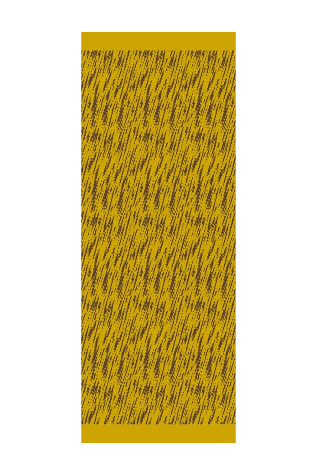 Toptan Selis Desen Çift Taraflı Şal - Acı Kahve-Hardal