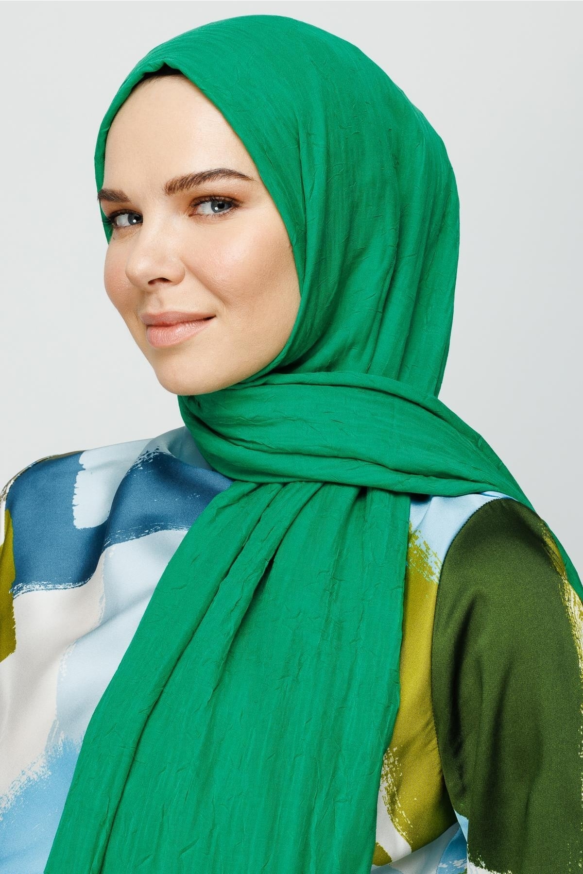 Toptan Bambu Şal - Benetton Yeşili