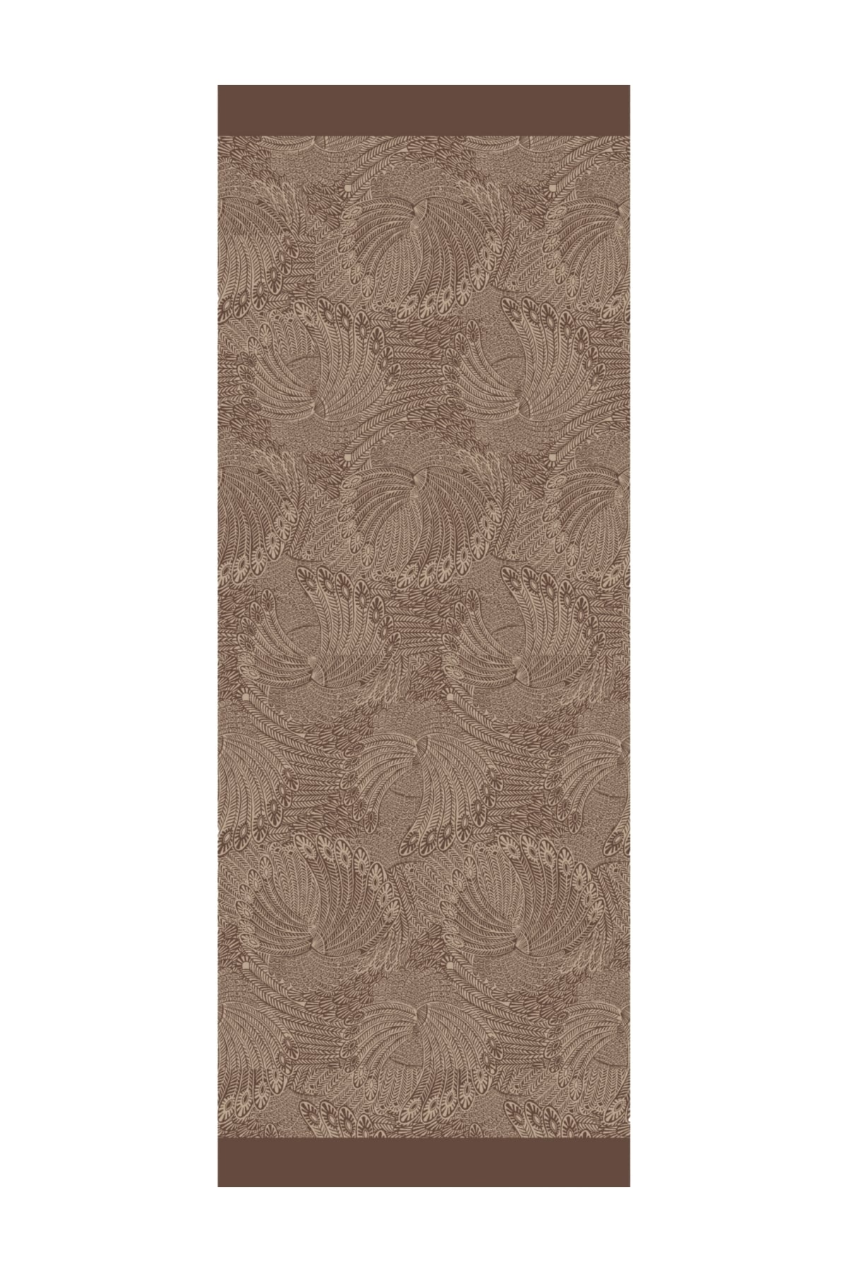 Toptan Mayra Desen Çift Taraflı Şal - Acı Kahve-Bej