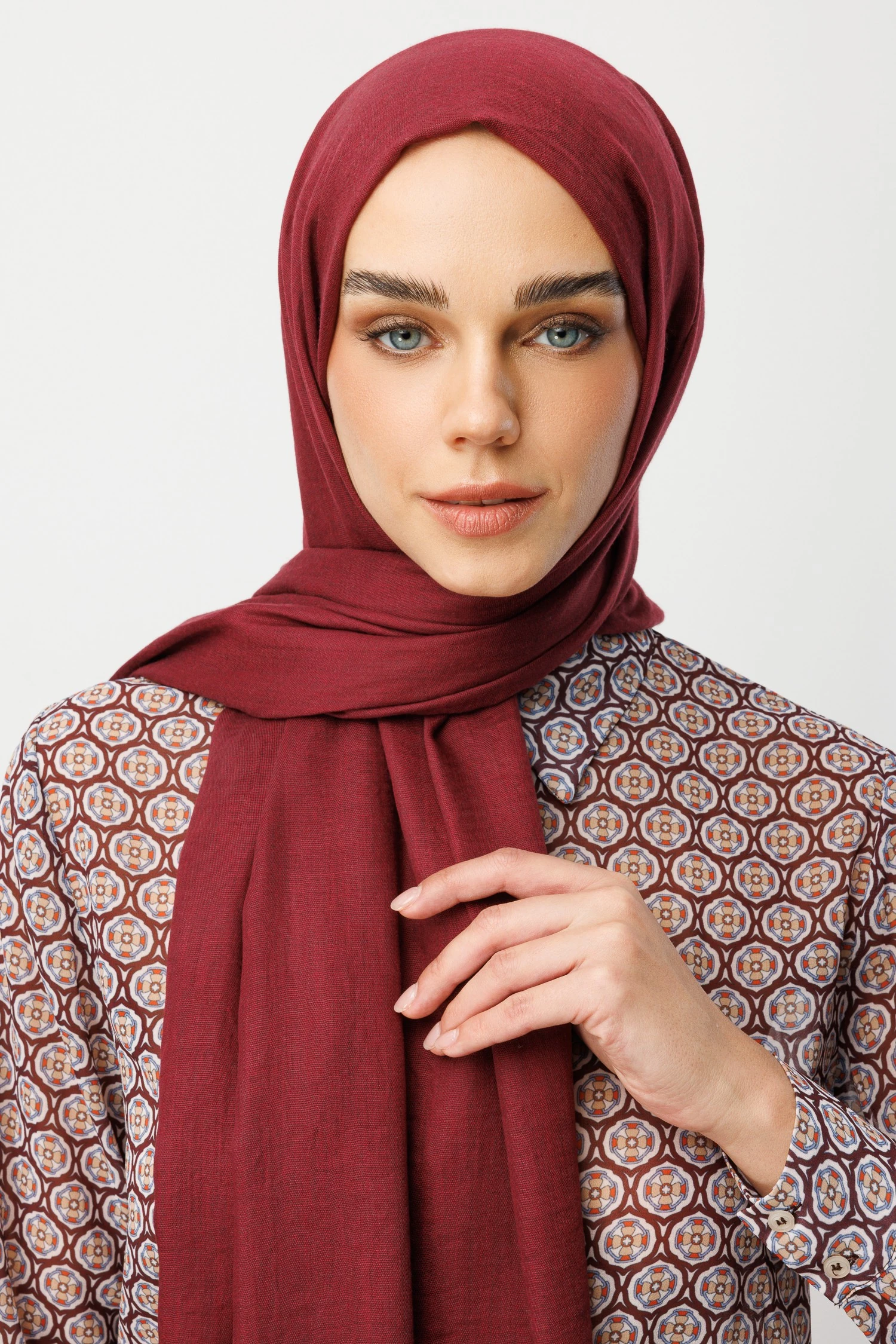 Toptan Dubai Şal - Garnet