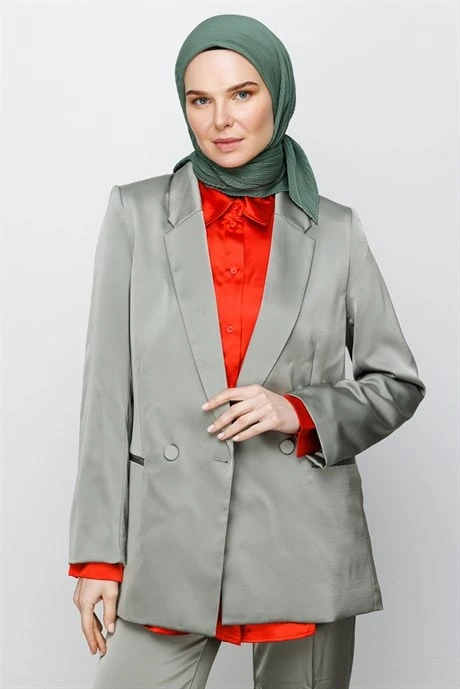 Toptan Pilise Eşarp - Küf Yeşili