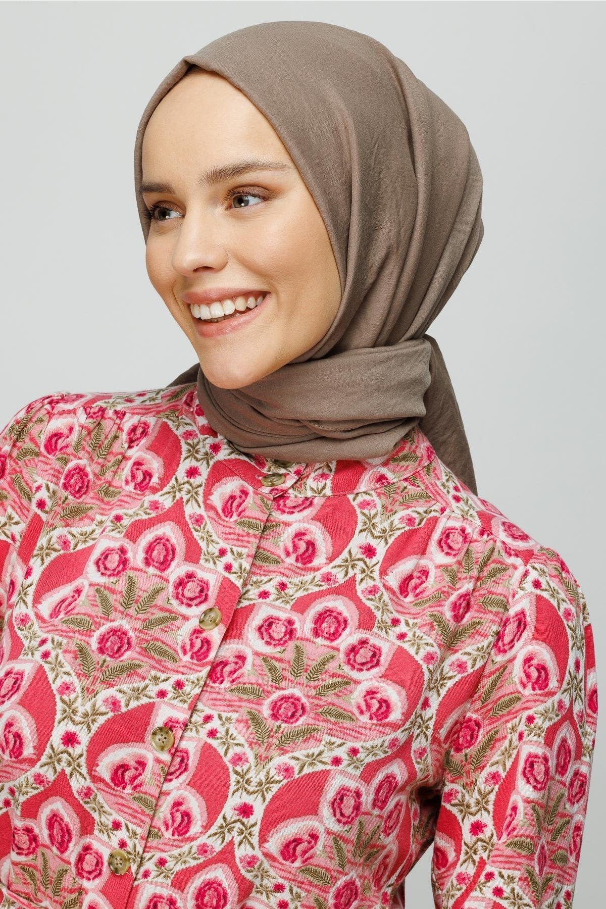 Toptan Pamuk Kraş Şal - Vizon