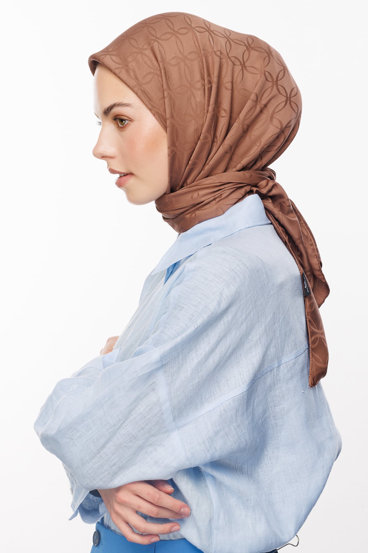 London Pattern Silky Jacquard Scarf - Yalı