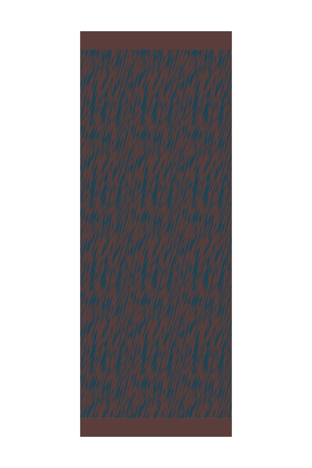 Selis-Pattern Reversible Shawl - Bitter Brown-Petroleum Blue