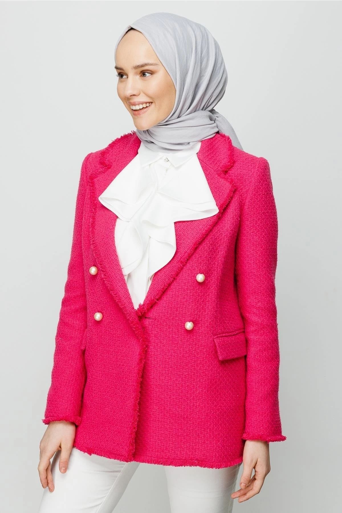 Cotton Crinkle Shawl - Silver