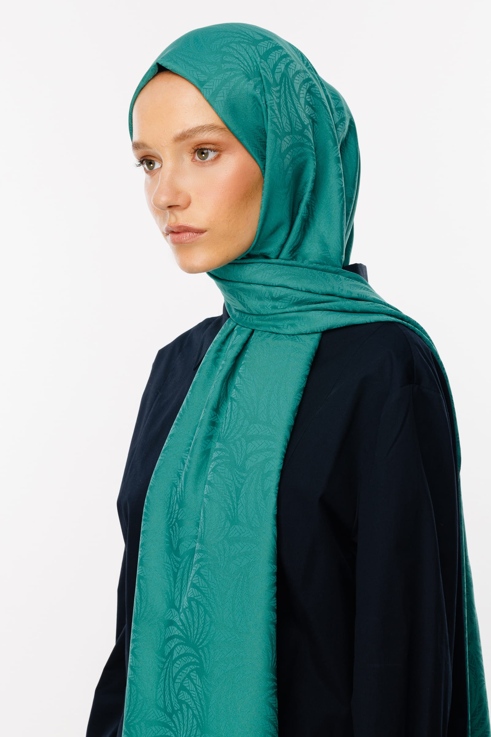 Artemis Pattern Silk Jacquard Shawl - Mint Green