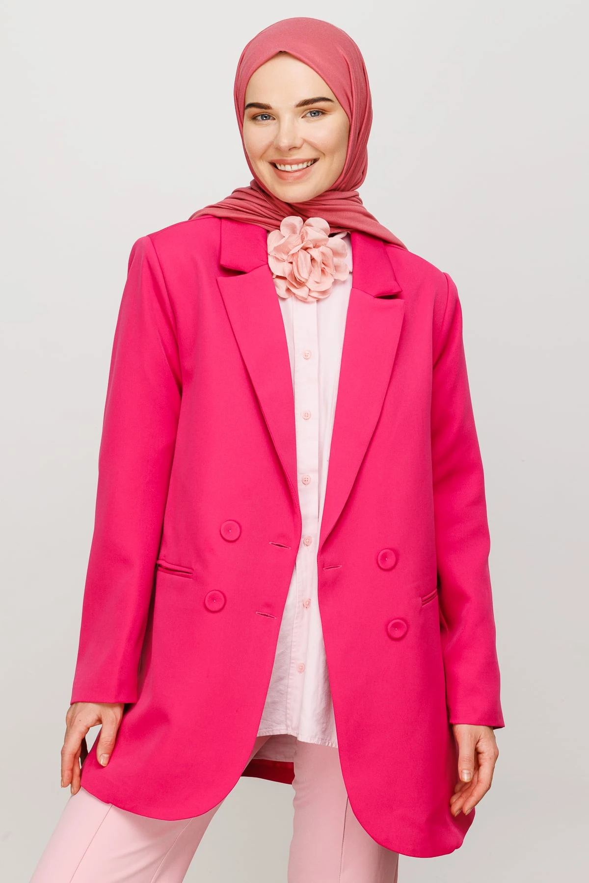 Toptan Penye Şal - Brink Pembe