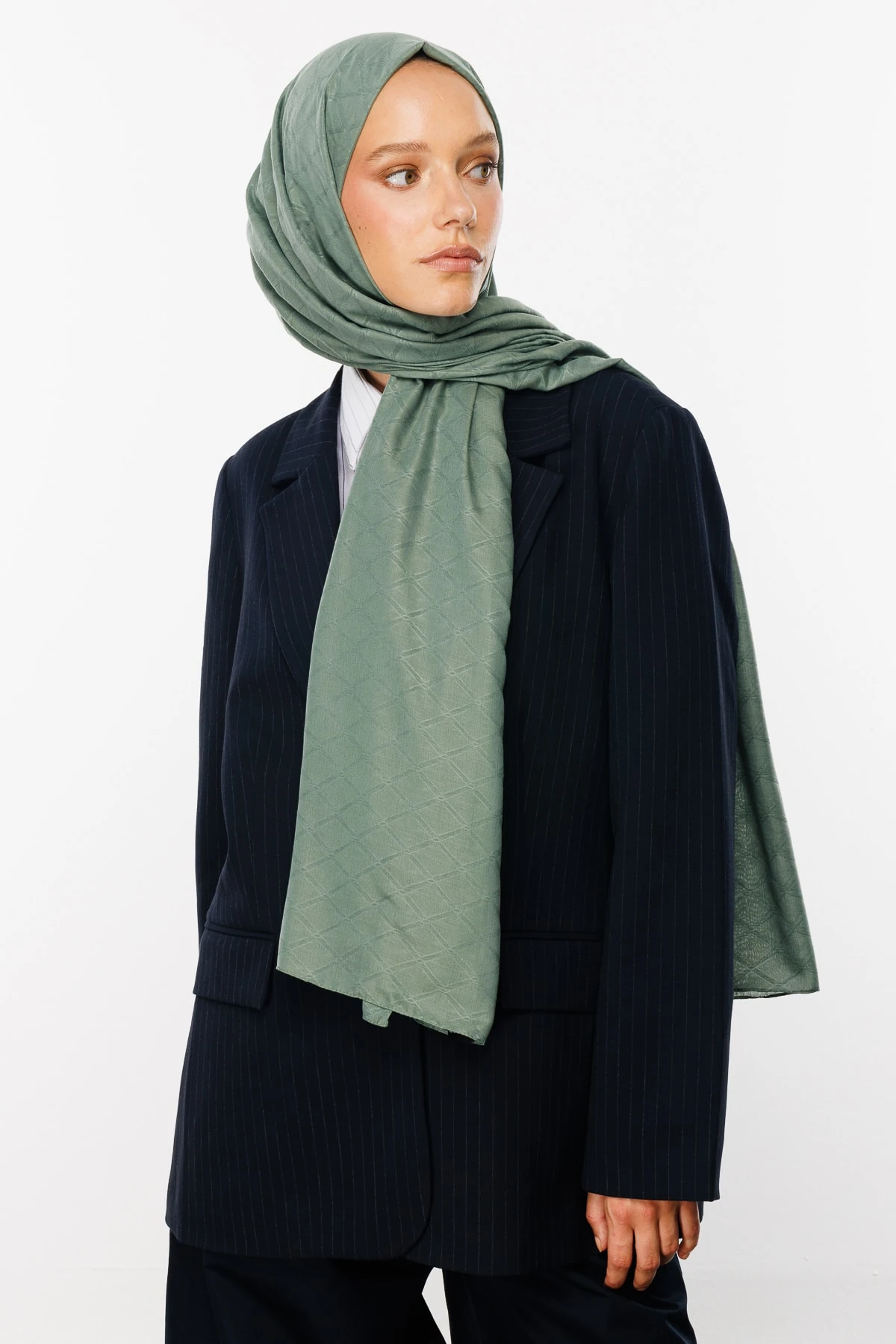 Bamboo Jacquard Shawl - Mold Green