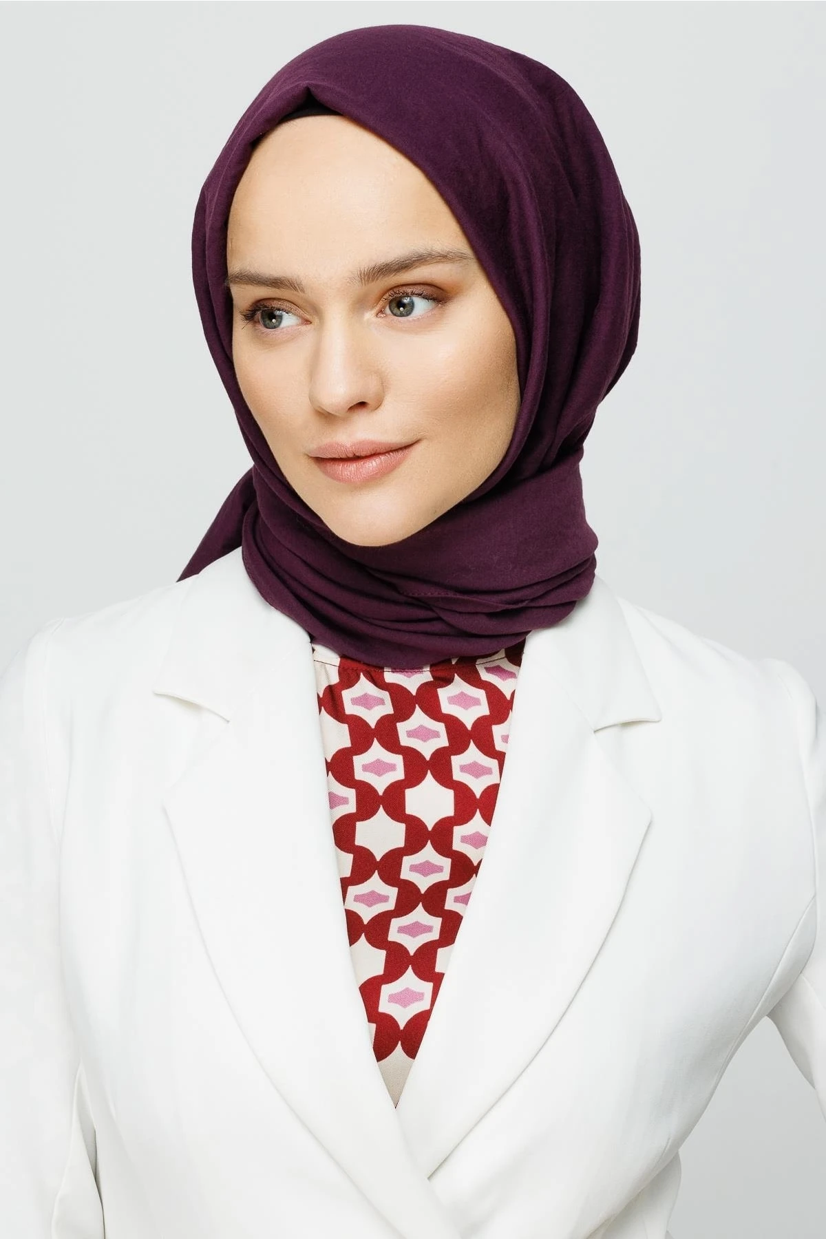 Toptan Pamuk Kraş Şal - Mor